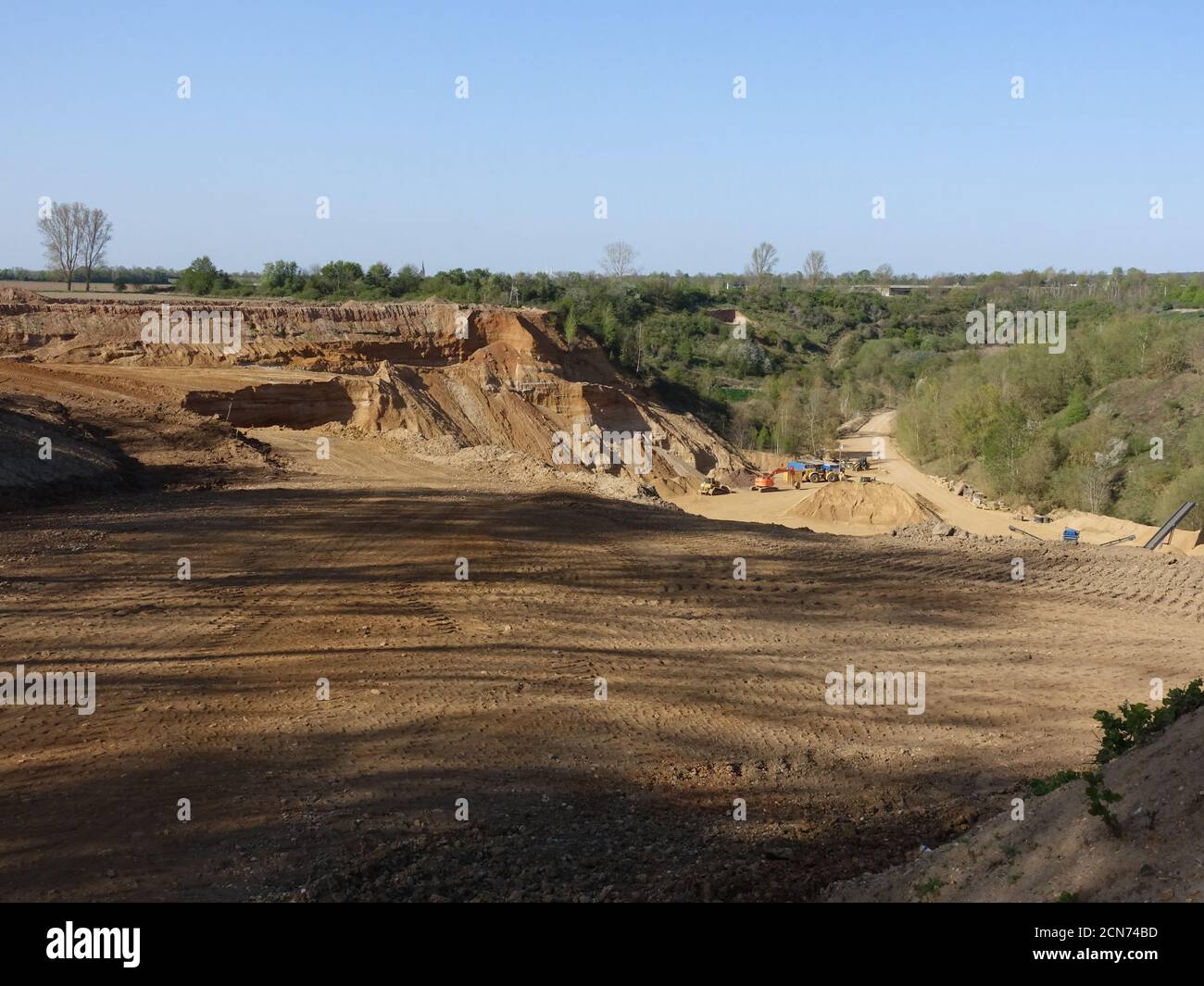 Bliesheim gravel pit, mining of sand and gravel Stock Photo