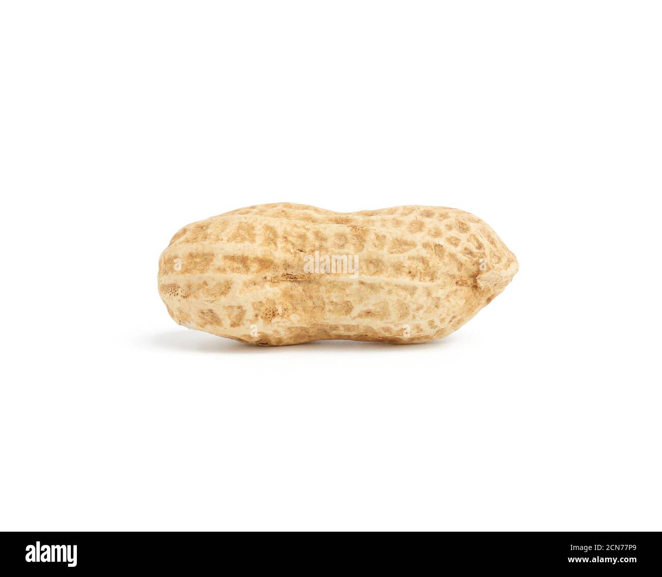 whole peanuts in shell, food isolated on white background Stock Photo