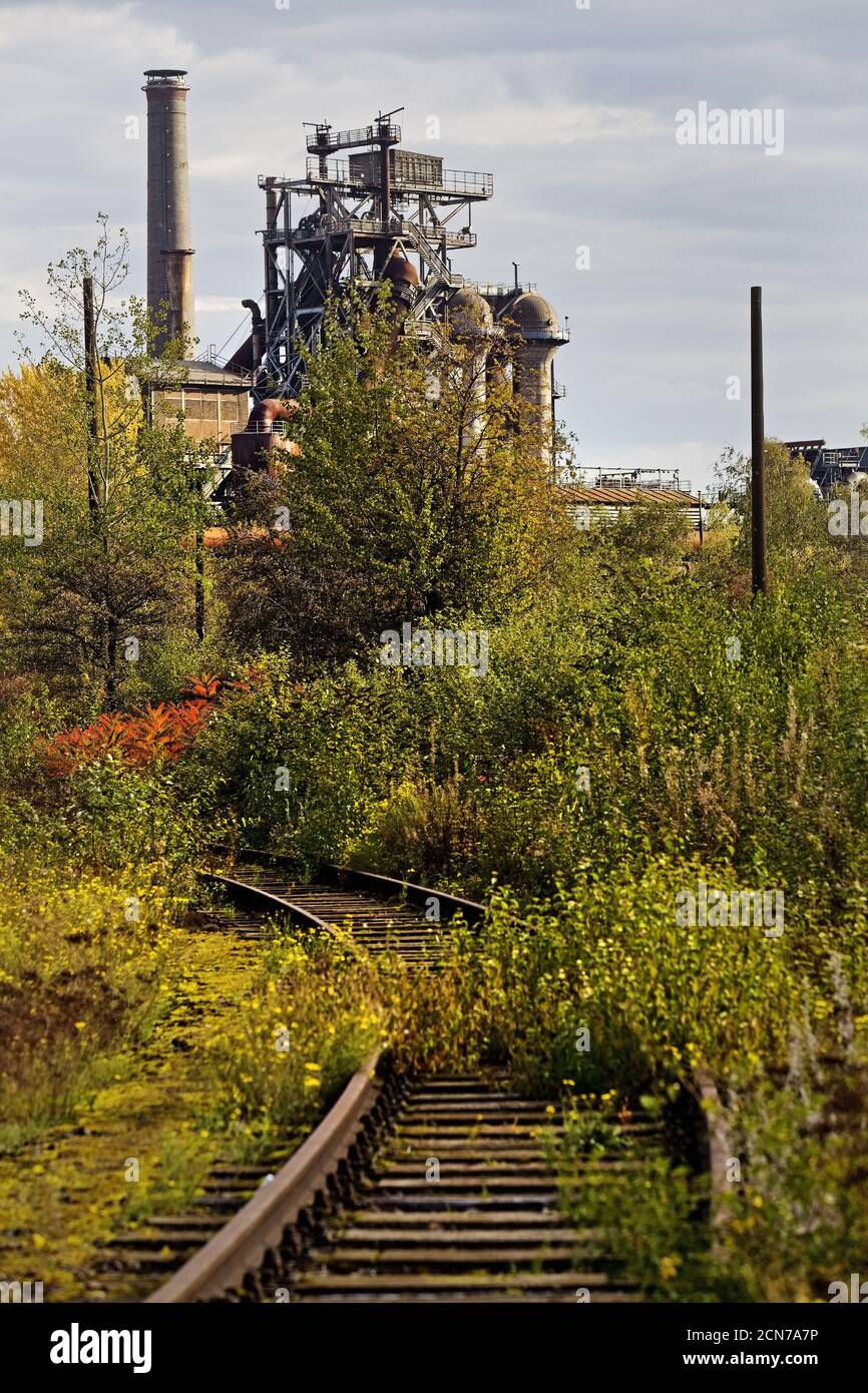 Landscape park Duisburg-Nord in autumn, Duisburg, Ruhr area, North Rhine-Westphalia, Germany, Europe Stock Photo