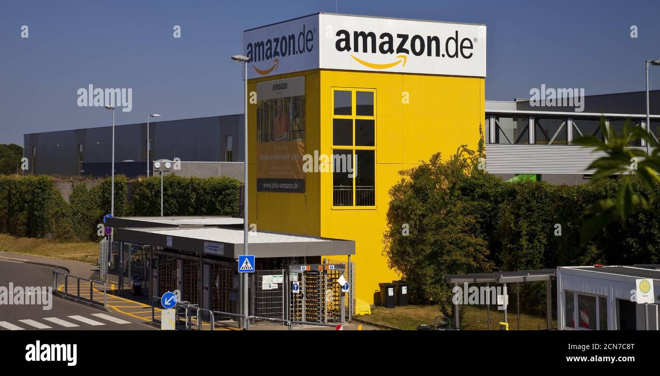 Amazon logistics center, fulfillment, one of the largest locations in Europe, Rheinberg, Germany Stock Photo