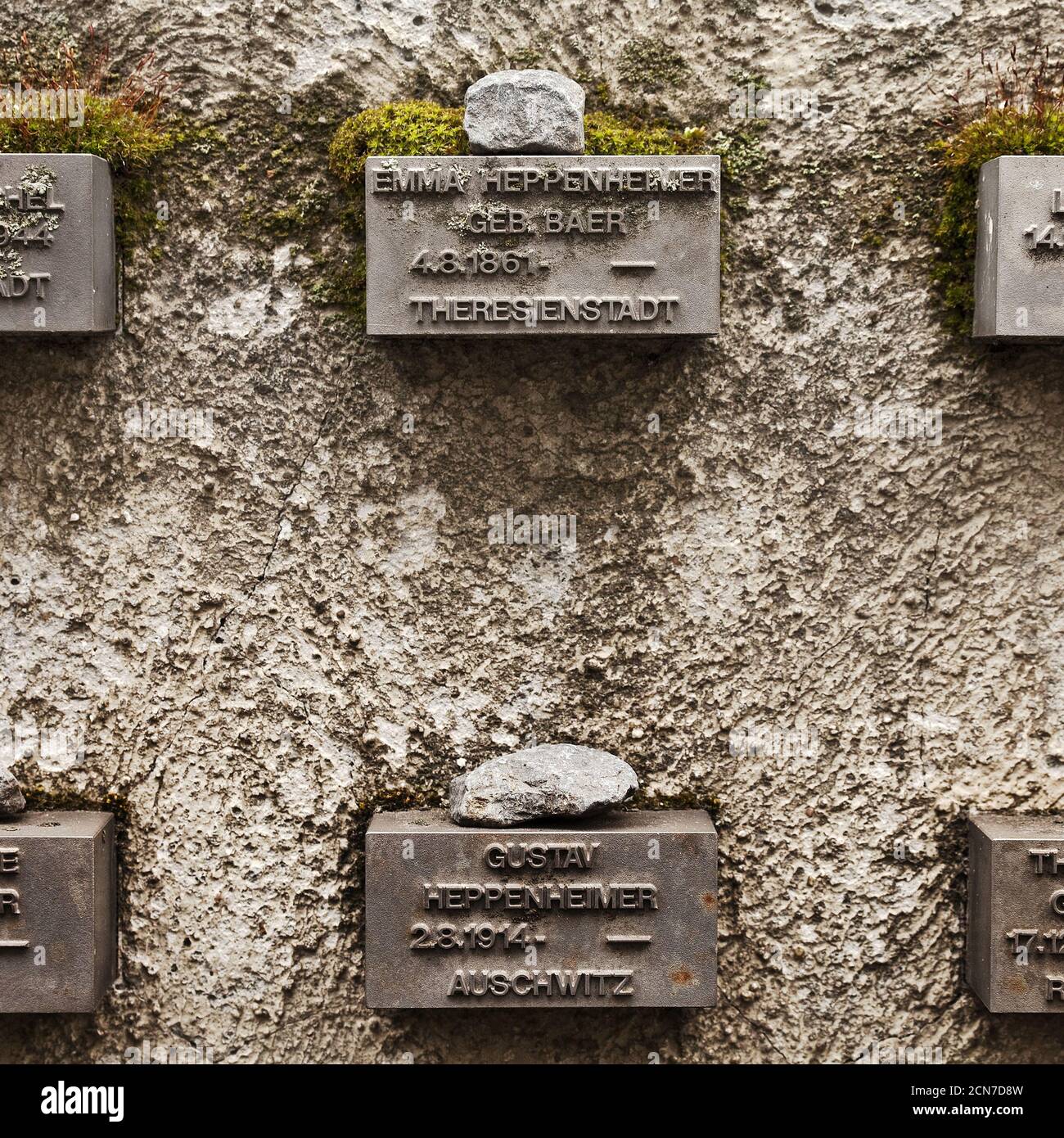 Memorial plaques for Frankfurt Jews, Jewish Cemetery Battonnstrasse, Frankfurt, Germany, Europe Stock Photo