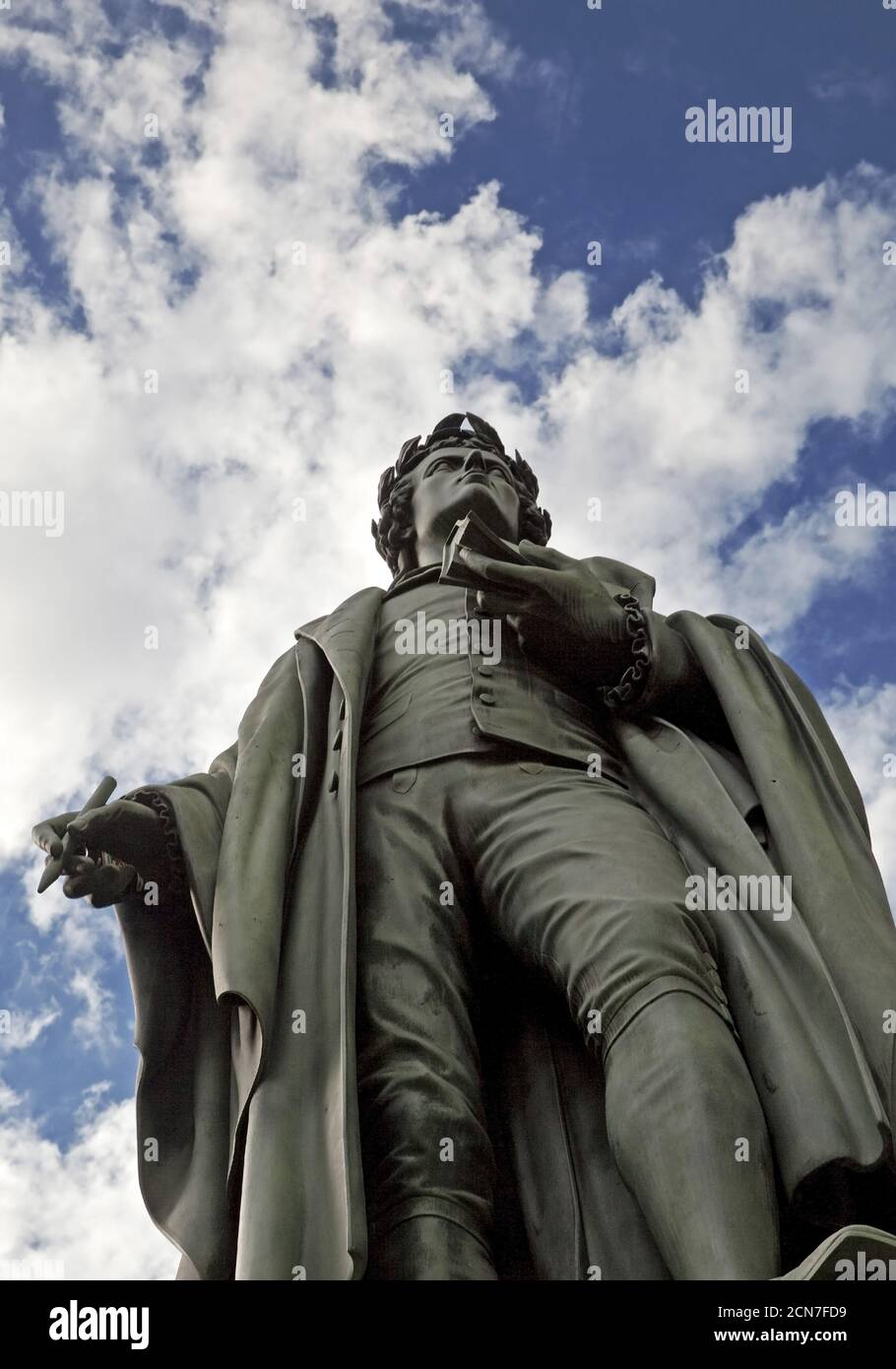 Schiller monument in the park of the Taunusanlage, Frankfurt am Main, Hesse, Germany, Europe Stock Photo