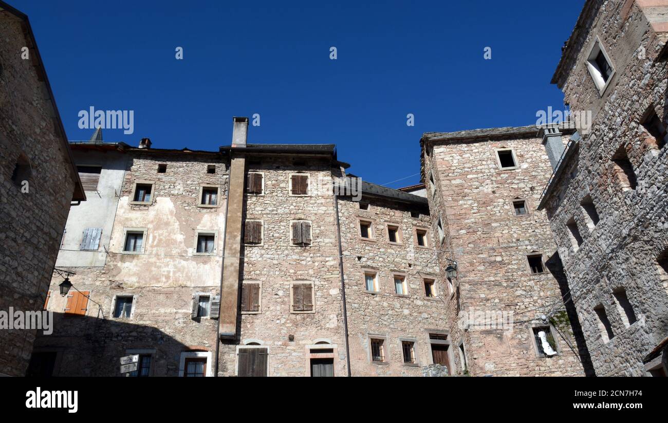 the town of Casso, sadly known for the Vajont disaster of October 1963 Stock Photo