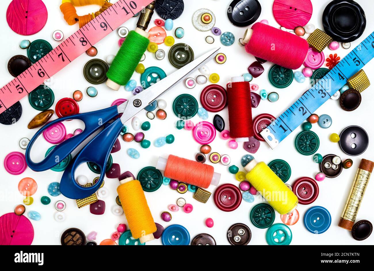 handmade sewing accessories Stock Photo