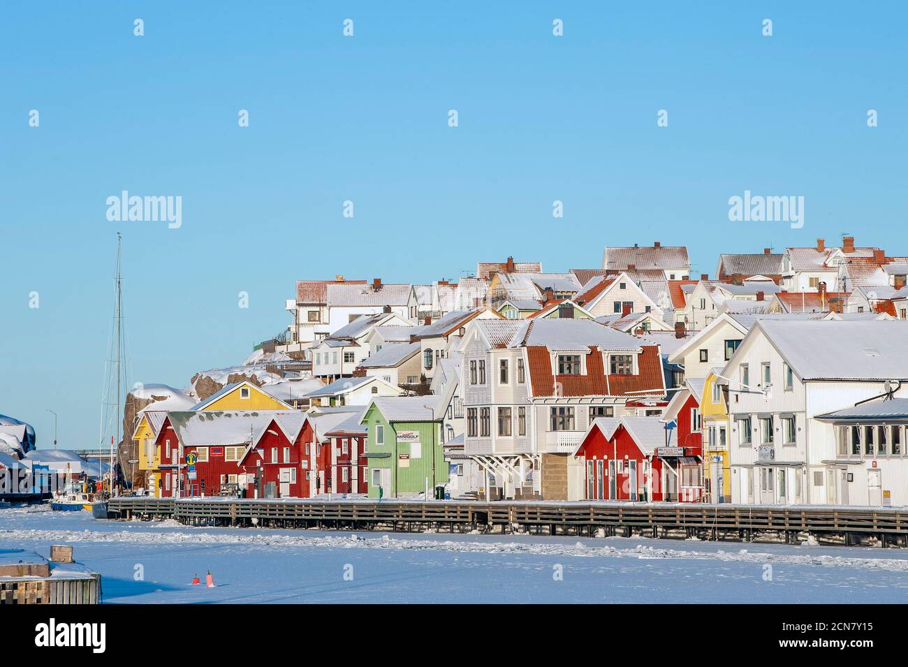 A cold winter-morning in Smögen, Bohuslän, Sweden, Sverige Stock Photo ...