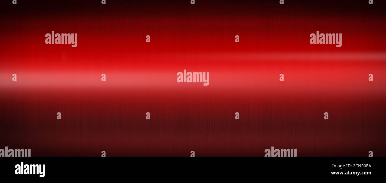 Red shiny brushed metal. Banner background texture Stock Photo