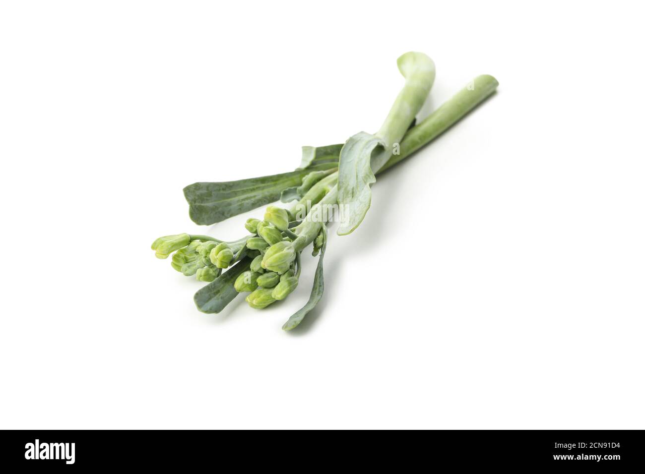 Fresh green broccolini isolated on white background Stock Photo