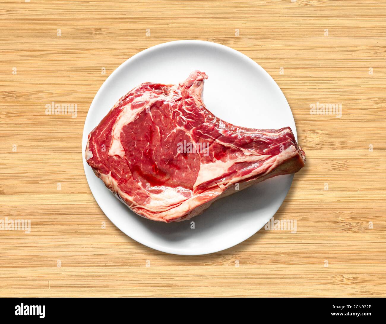 Beef prime rib on a plate Stock Photo