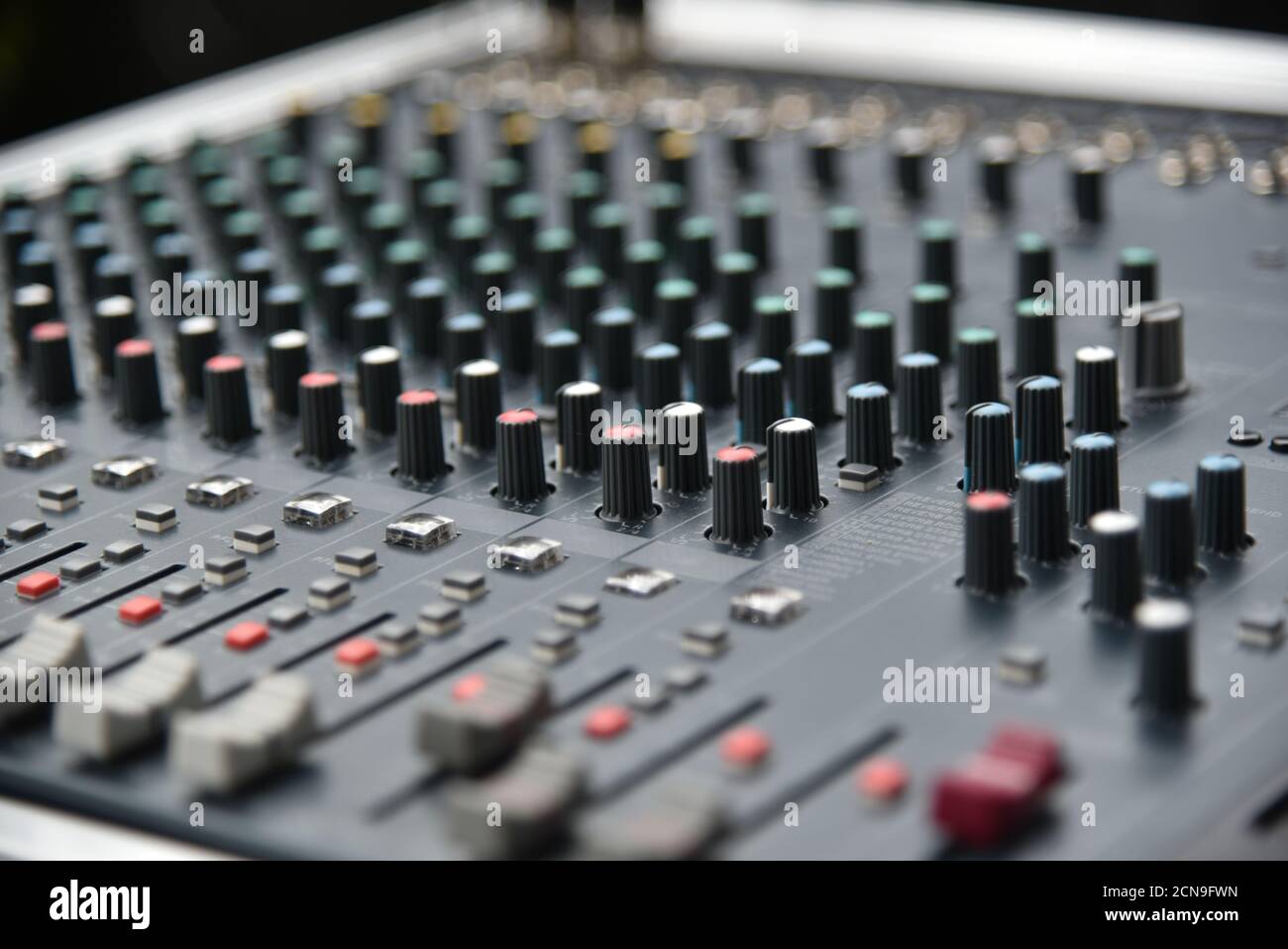 Music mixer equalizer console for mixer control sound device. Sound