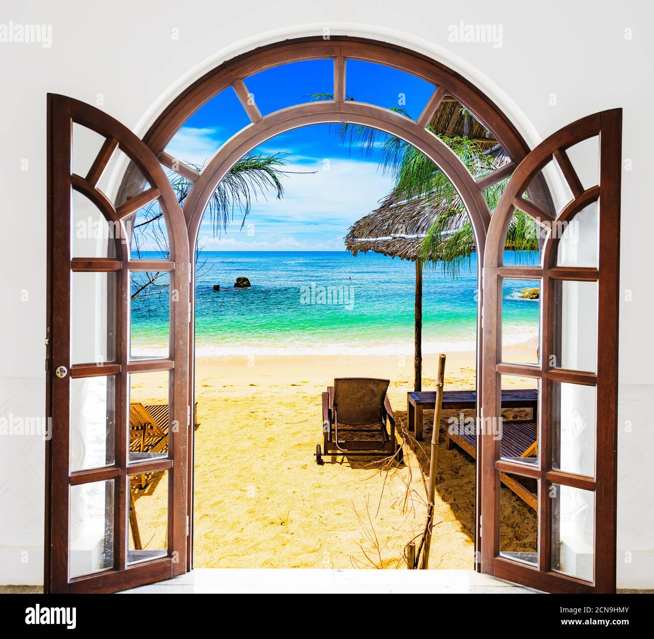 door open palm beach Stock Photo