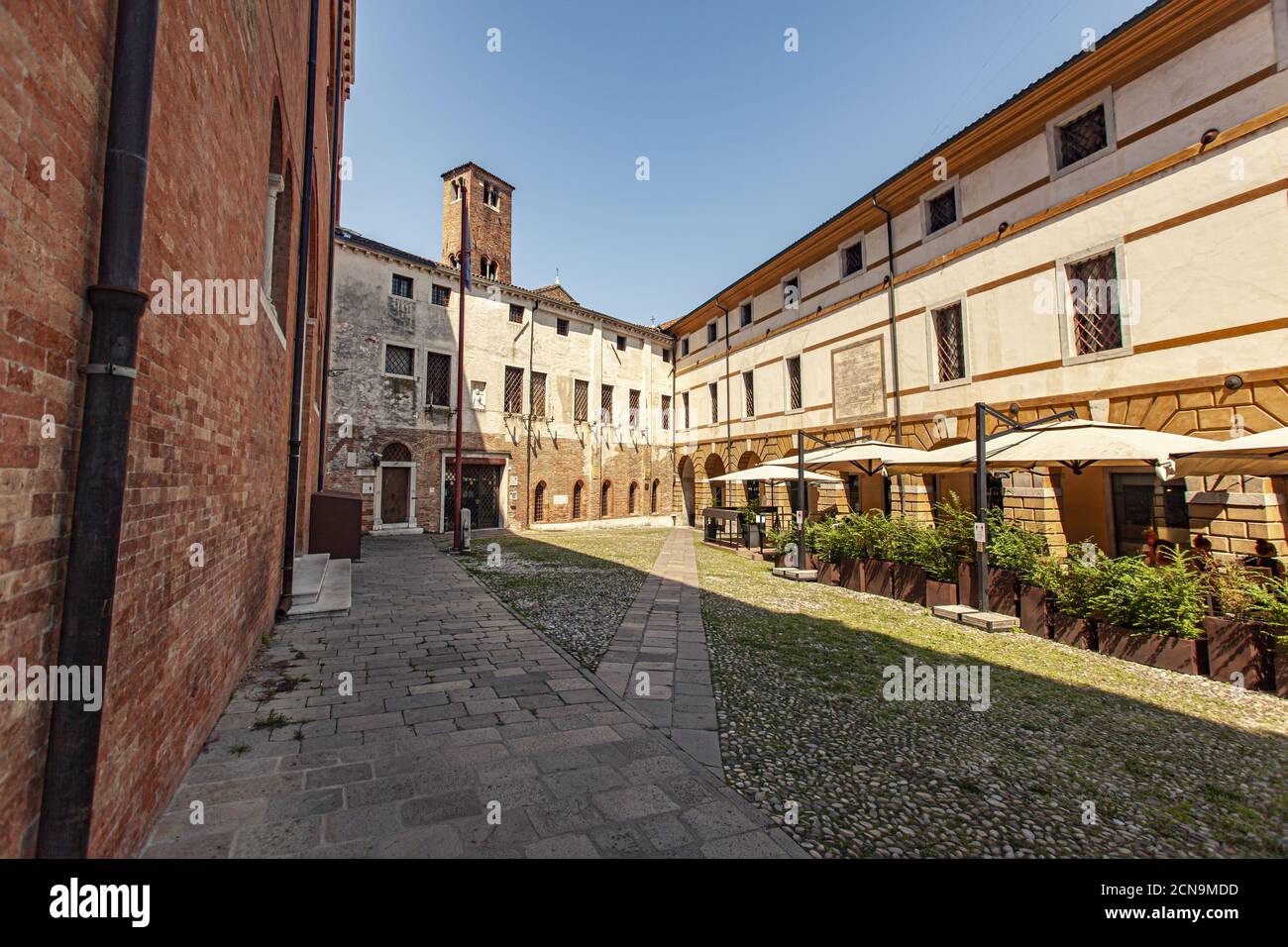 Small alley in Treviso in Italy Stock Photo