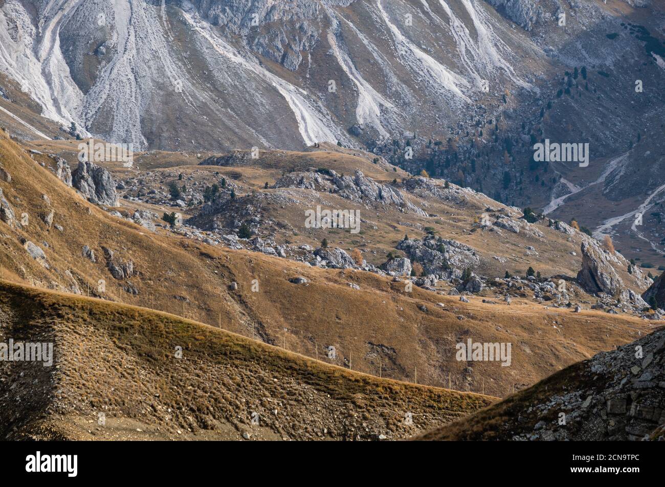 View from Seceda rock, Sass Rigais, Sudtirol, Italy Stock Photo