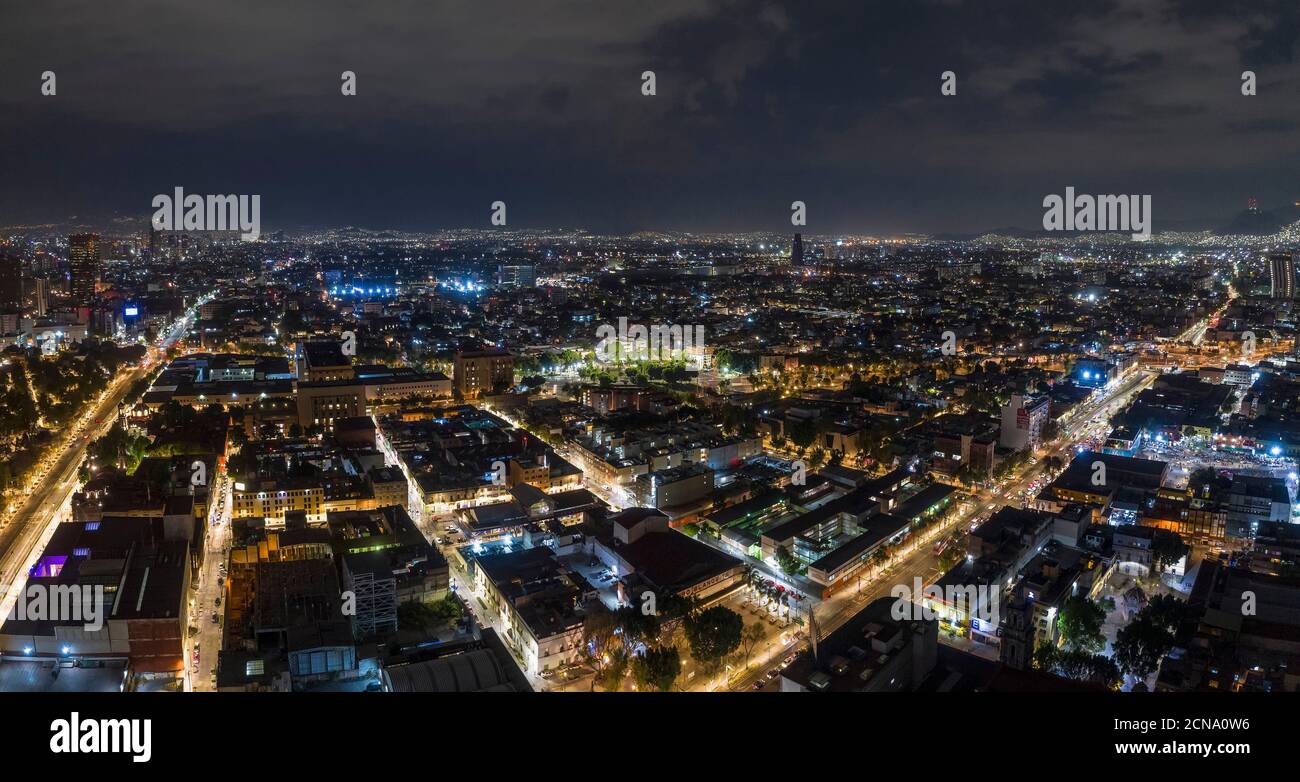 Aerial View Mexico City Cityscape At Night, Mexico Stock Photo - Alamy