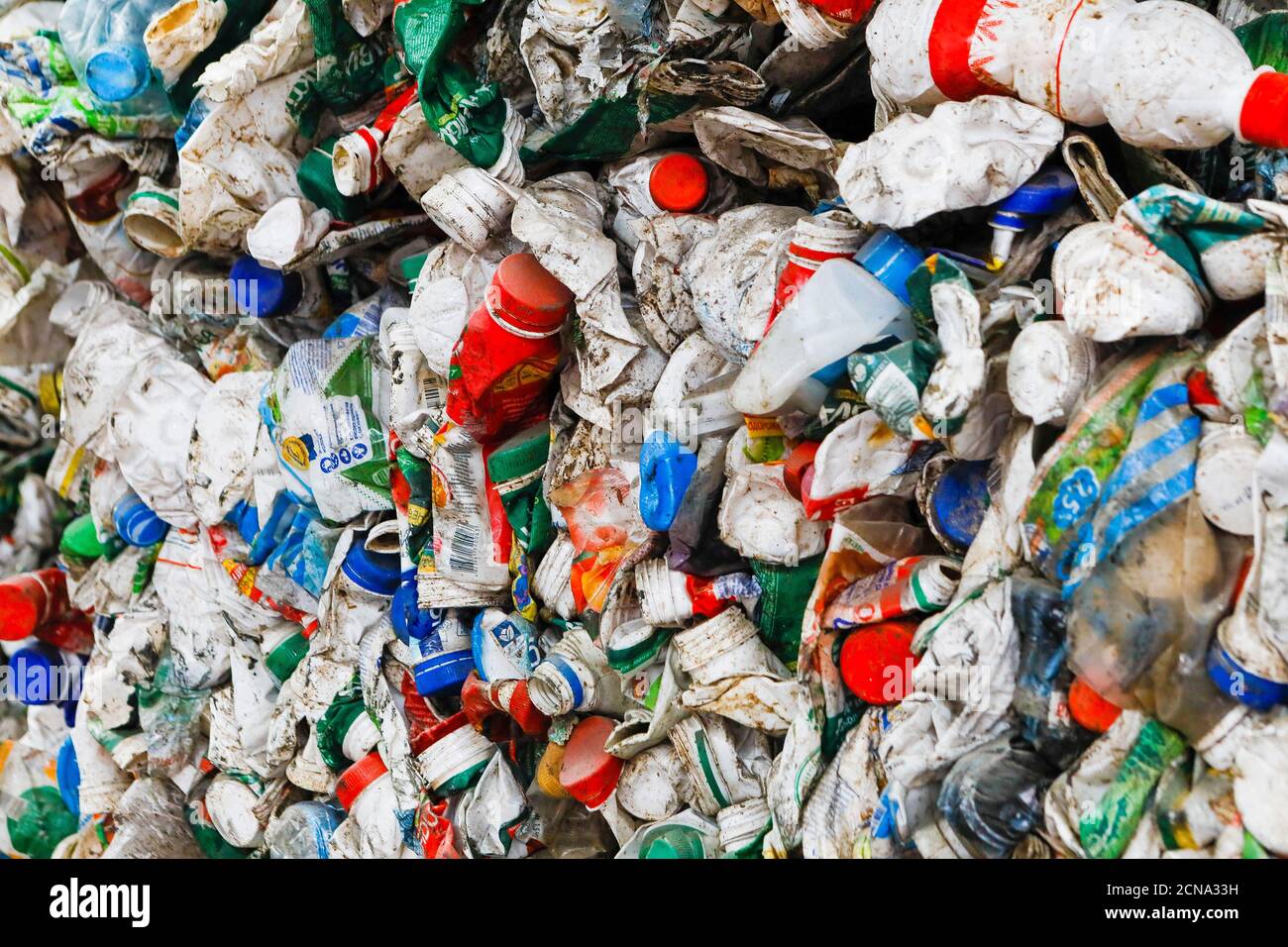 Recycled plastic bottles Stock Photo