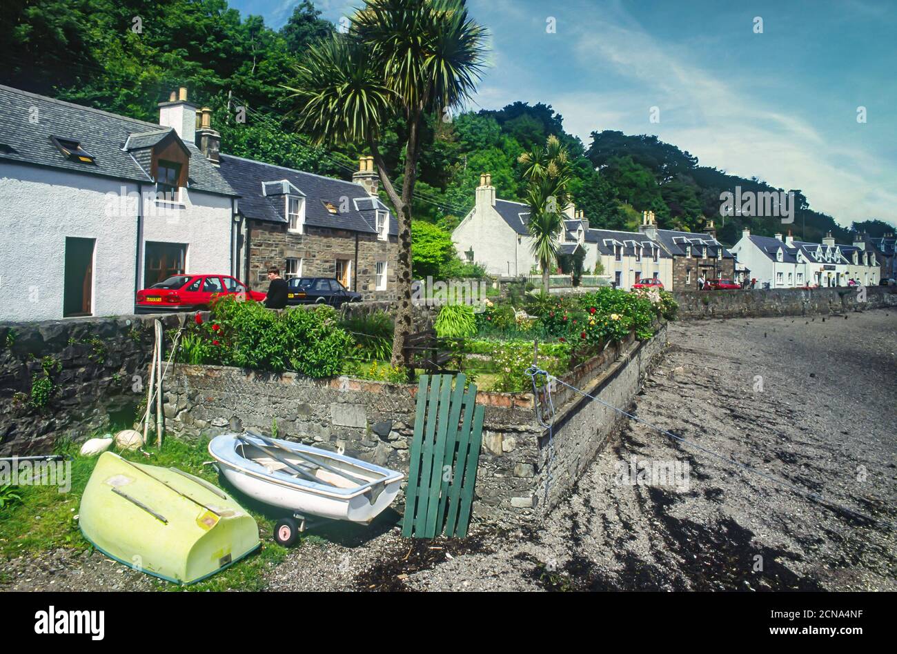 The beautiful village of Plockton situated on a inlet of Loch Carron in the West Highlands of Scotland Stock Photo