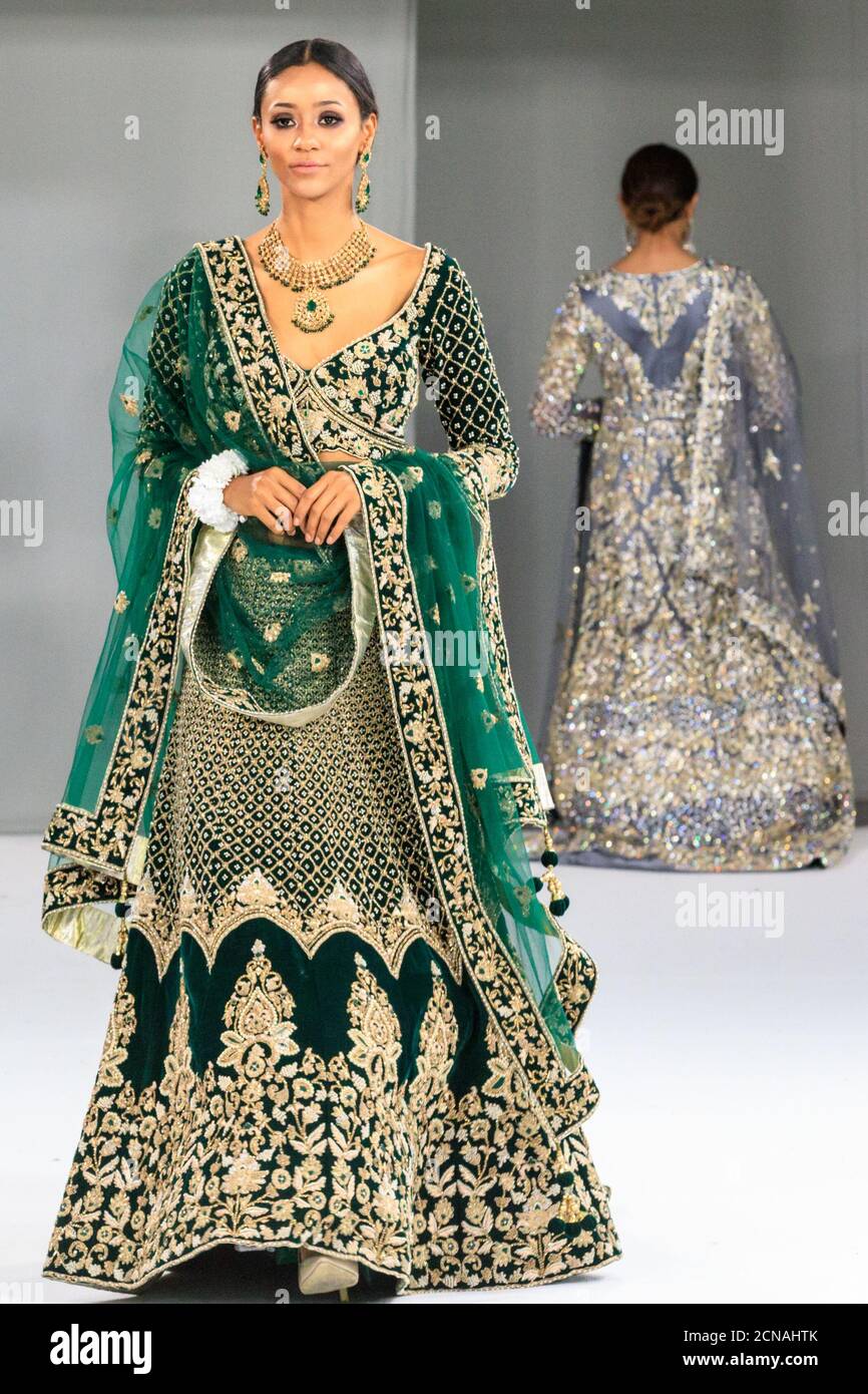 Model bride in Asian wedding dress bridal wear and accessories