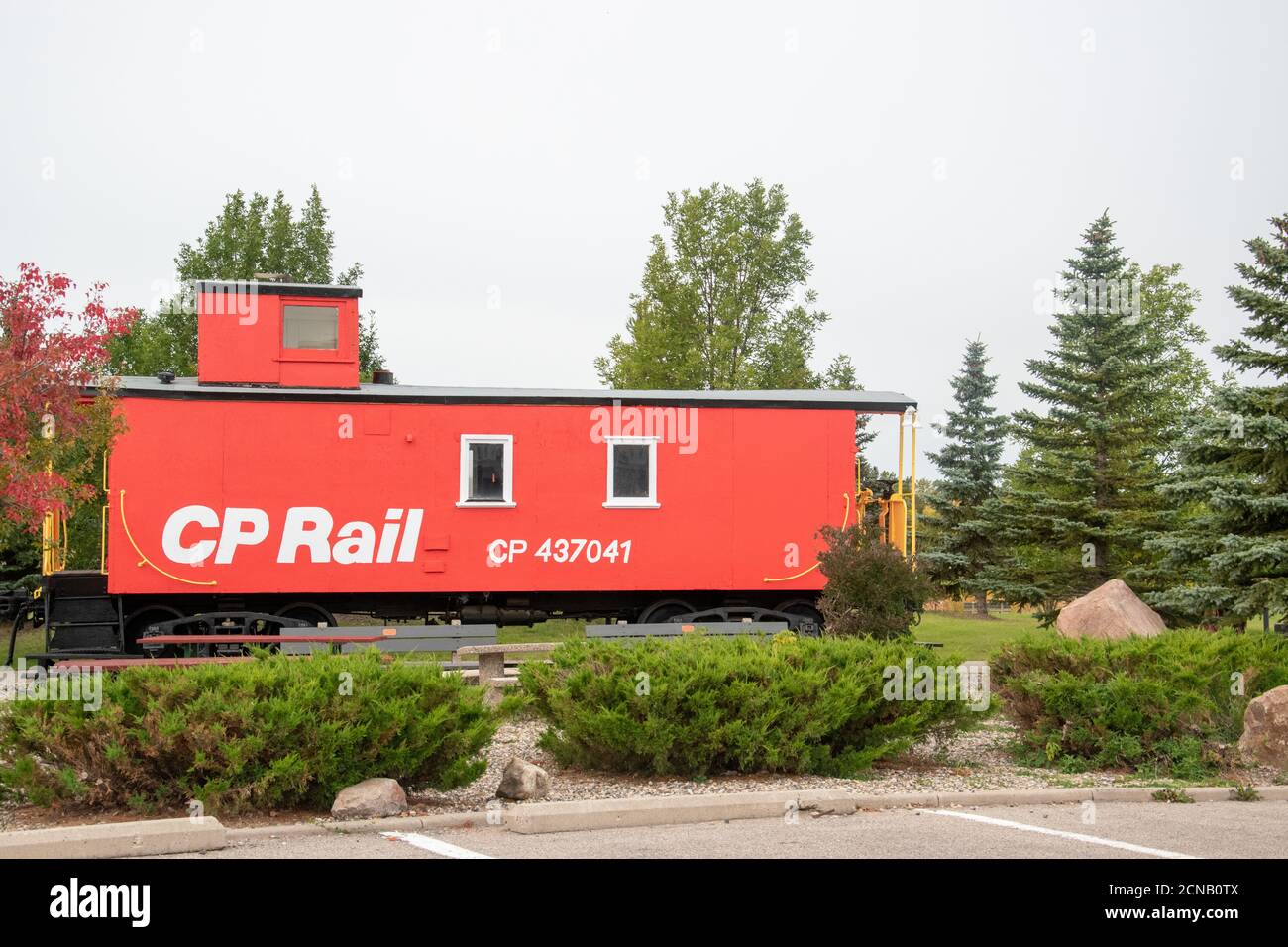 CP Rail Car at the Saskatchewan Potash Interpretive Centre, Esterhazy, Saskatchewan, Canada. Stock Photo