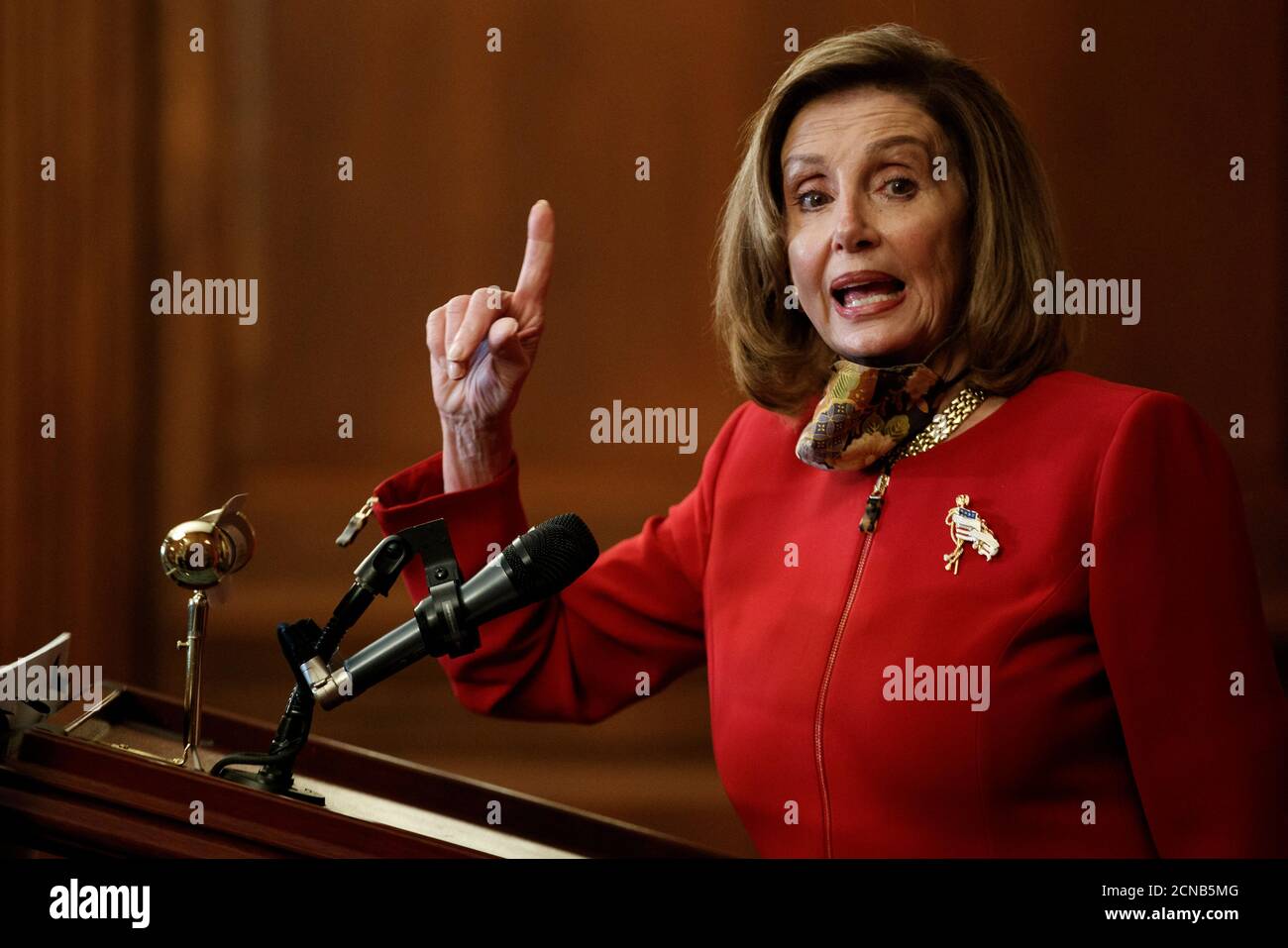 Washington, USA. 18th Sep, 2020. U.S. House Speaker Nancy Pelosi speaks during a press conference on Capitol Hill in Washington, DC, the United States, on Sept. 17, 2020. The U.S. House on Thursday passed a resolution condemning 'all forms of anti-Asian sentiment as related to COVID-19.' Credit: Ting Shen/Xinhua/Alamy Live News Stock Photo
