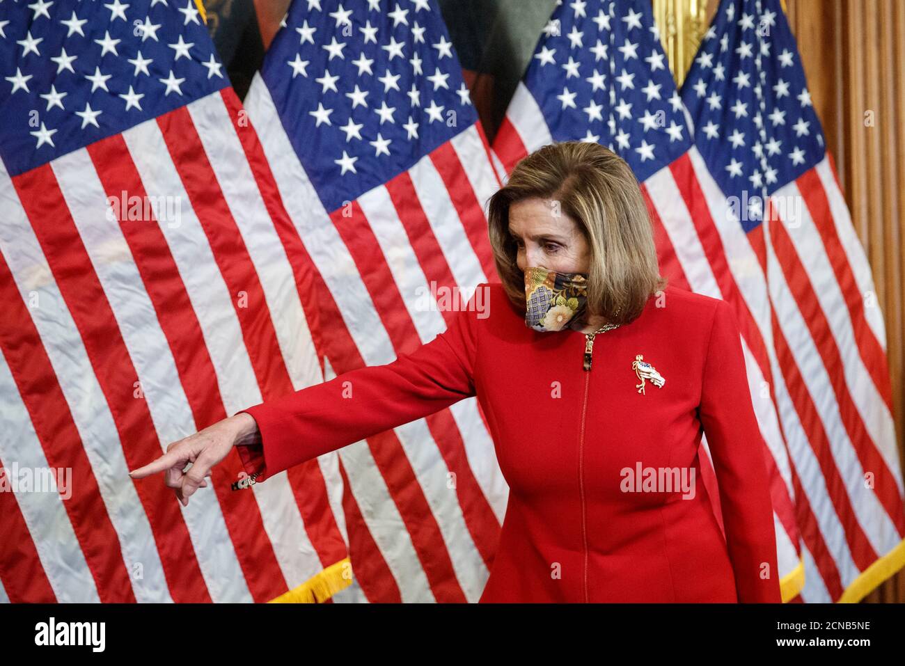 Washington, USA. 18th Sep, 2020. U.S. House Speaker Nancy Pelosi attends a press conference on Capitol Hill in Washington, DC, the United States, on Sept. 17, 2020. The U.S. House on Thursday passed a resolution condemning 'all forms of anti-Asian sentiment as related to COVID-19.' Credit: Ting Shen/Xinhua/Alamy Live News Stock Photo