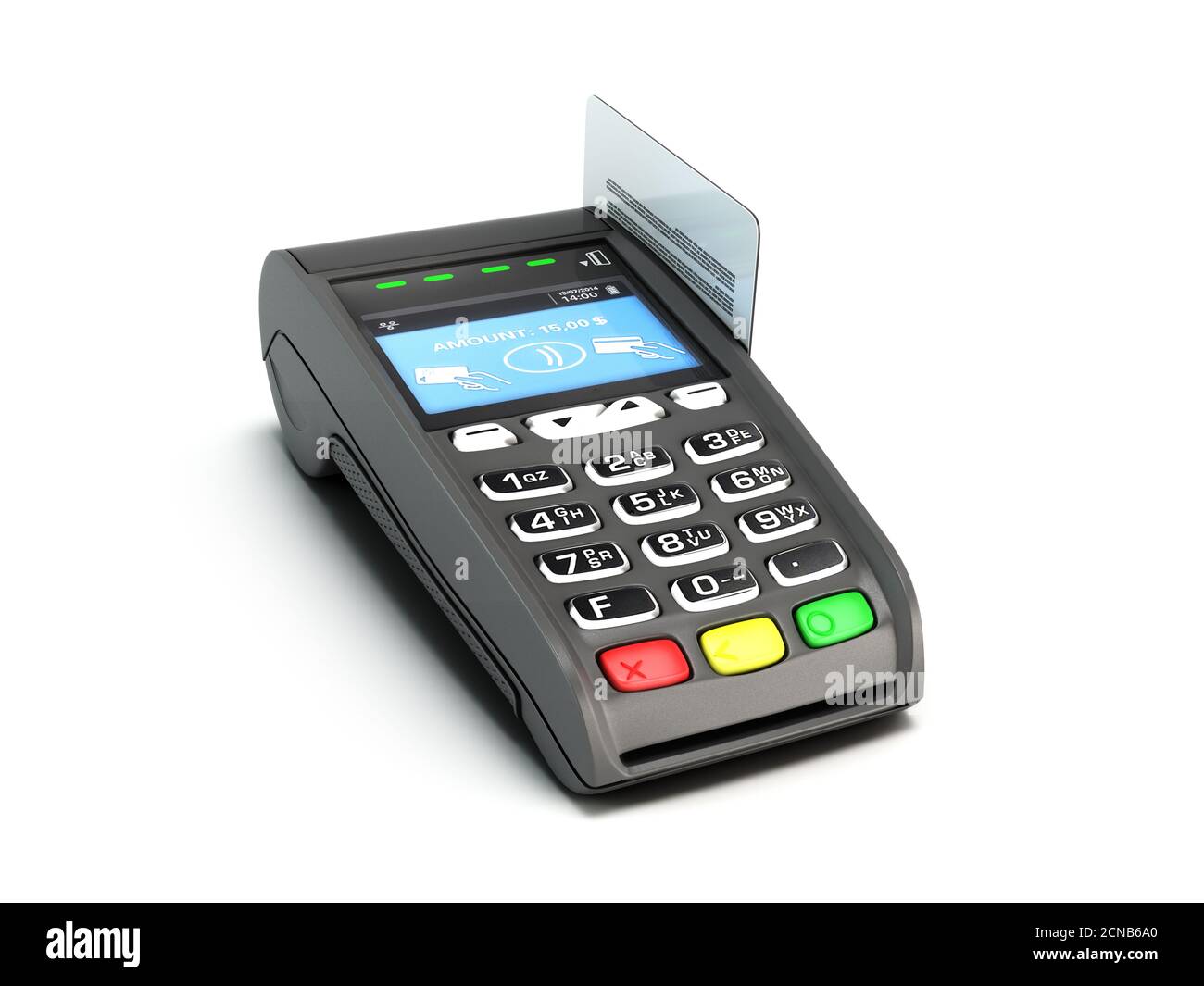 contactless payment by credit card through the terminal 3d render on ...
