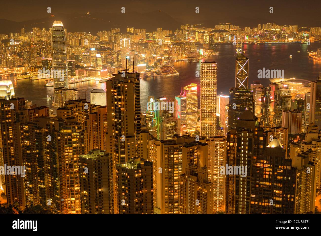 Hong Kong night view seen from Victoria Peak Stock Photo - Alamy