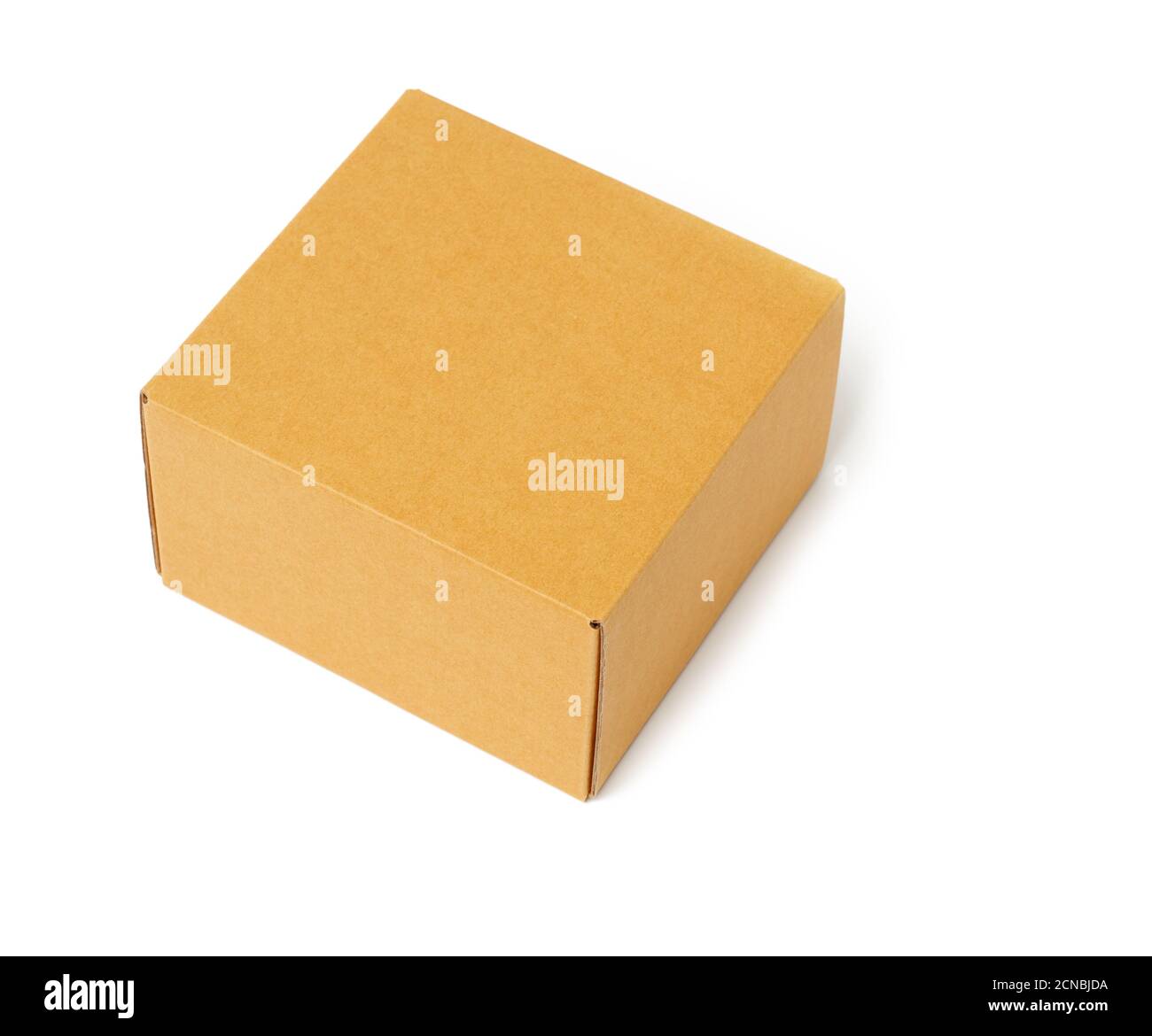 square brown cardboard box isolated on white background Stock Photo