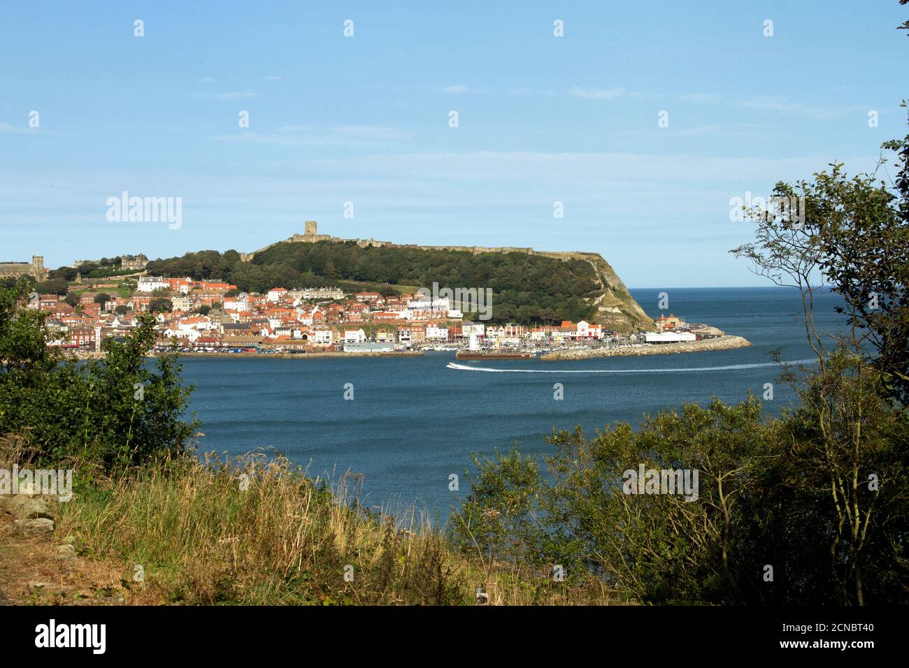 The South Bay at Scarborough is a popular visitor attraction, especially in the Corvid summer of 2020 when travel is restricted for most Stock Photo