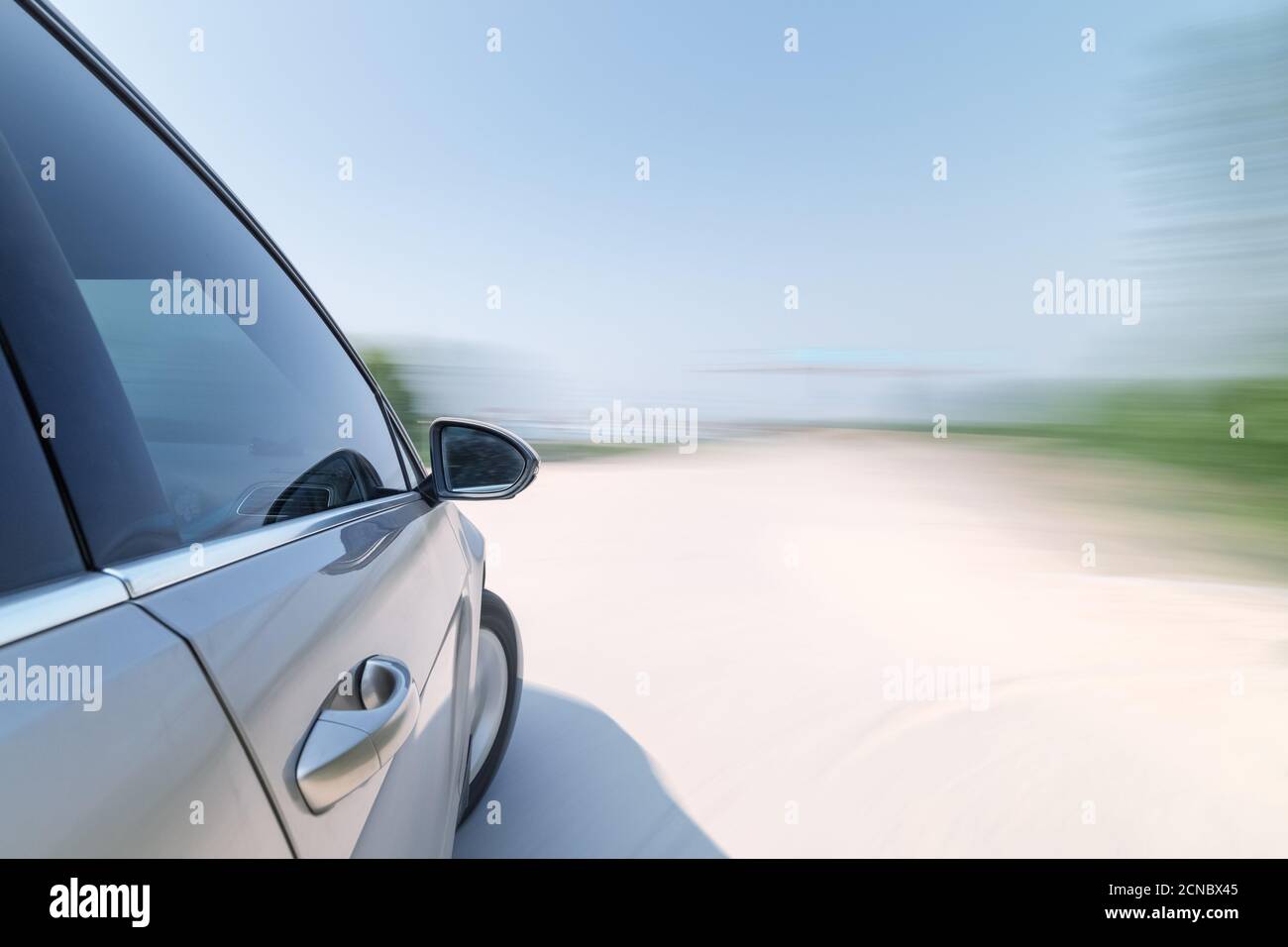 car driving with speeding Stock Photo