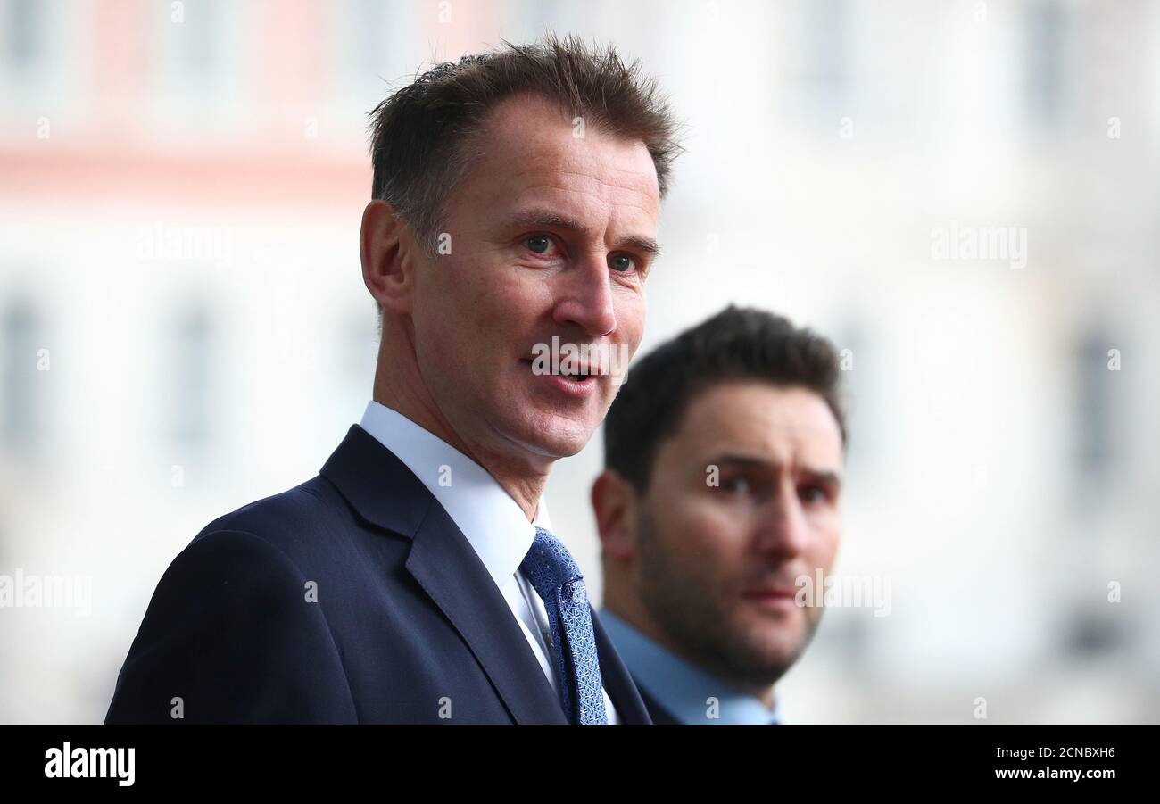 Britain's Foreign Secretary Jeremy Hunt arrives at the Foreign Office in Westminster, London, September 10, 2018. REUTERS/Hannah McKay Stock Photo