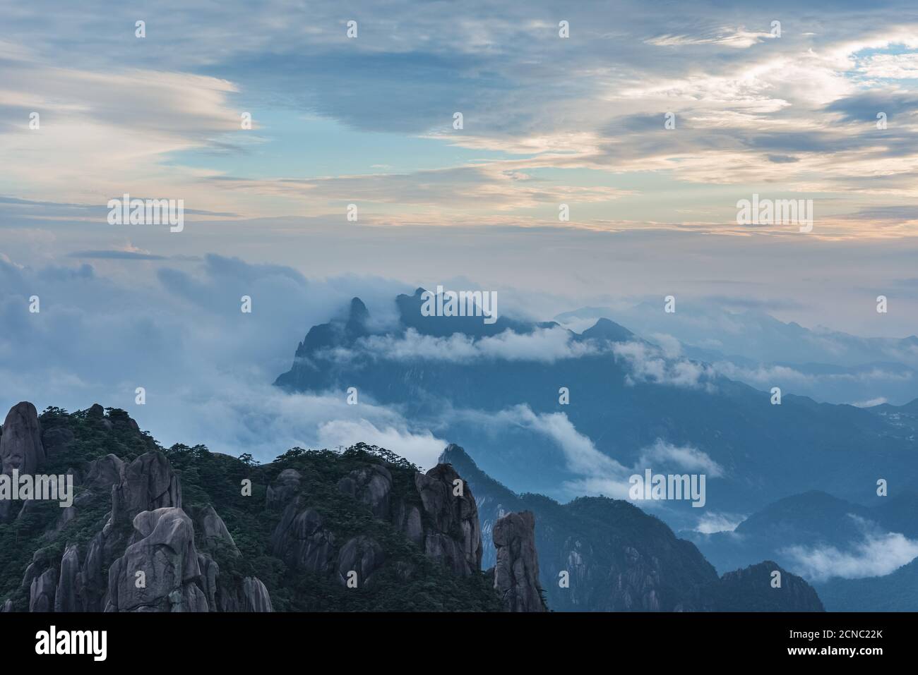 beautiful sanqing mountain landscape Stock Photo