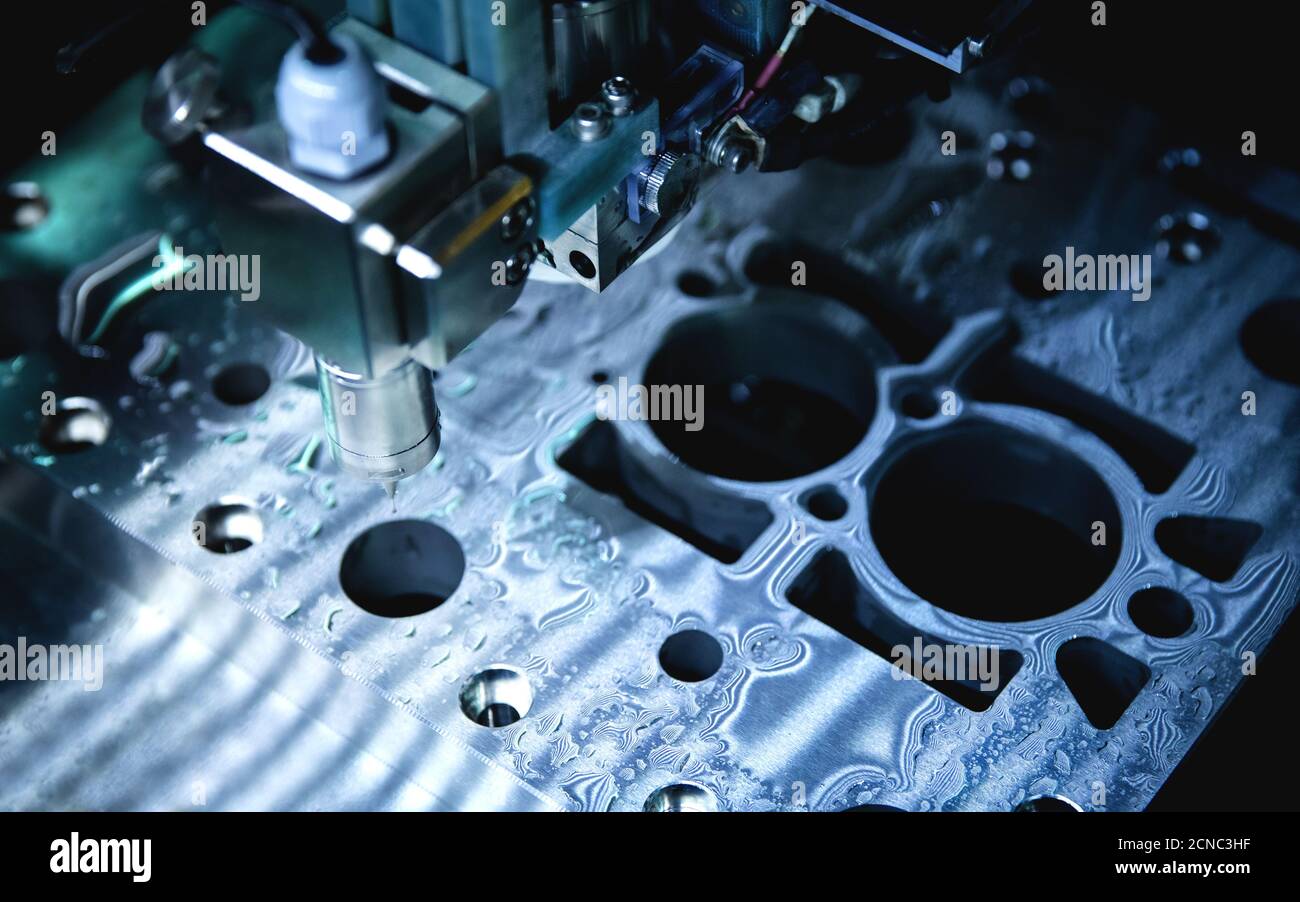 The cutting/drilling metal manufacturing precision tools CNC machine Stock Photo