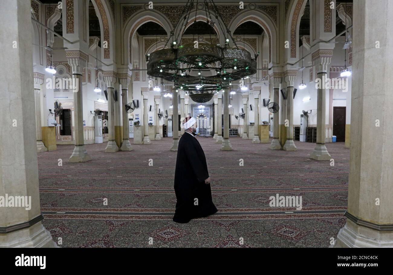 An Egyptian Sheikh Walks Before The First Fajr Prayer Inside The Salah El Din Mosque After Months Of Closure After An Outbreak Of Corona Virus 19 In Cairo Egypt June 27 2020 Reuters Mohamed Abd