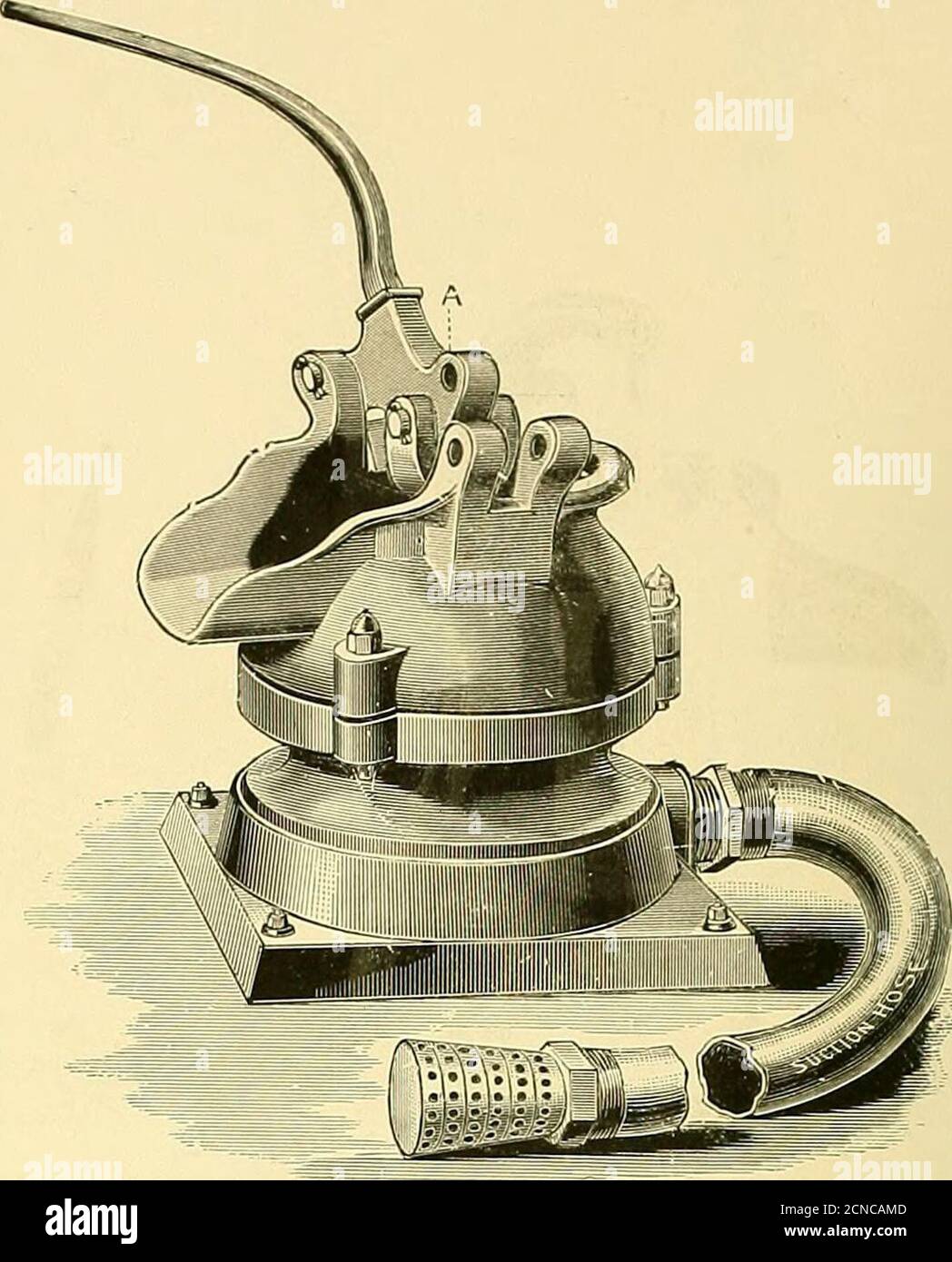 . Illustrated catalogue of James B. Clow & son, manufacturers of and dealers in supplies for plumbers, steam and gas fitters, water and gas works, railroads and contractors .. . -. FIG. 1710. BOTTOM SUCTION. FIG. 1711. SIDE SUCTION. DIAPHRAGM TRENCH PUMPS. -Figs. 1710 and 1711. NUMBER 1 2 SIZE OF SUCTION .              INCHES 2* 1 22.00 3 H- 24.0030.00 CAPACITY       ...... GALLONS PER STROKE FIG. 1710 . -..       EACH FIG. 1711  ..... EACH — .  .  —    „ Pi-ice, 12 feet of 3-iuch Spiral Flat-wired Suction Hose (specially made foi- this isiirpose), fitted with Brass Strainer, Hose,Nipple, an Stock Photo