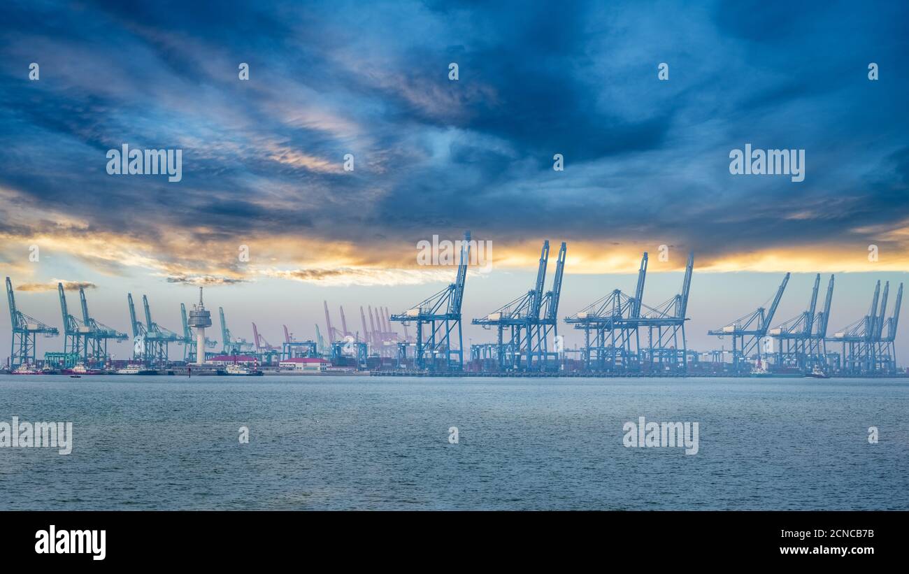 tianjin port landscape Stock Photo