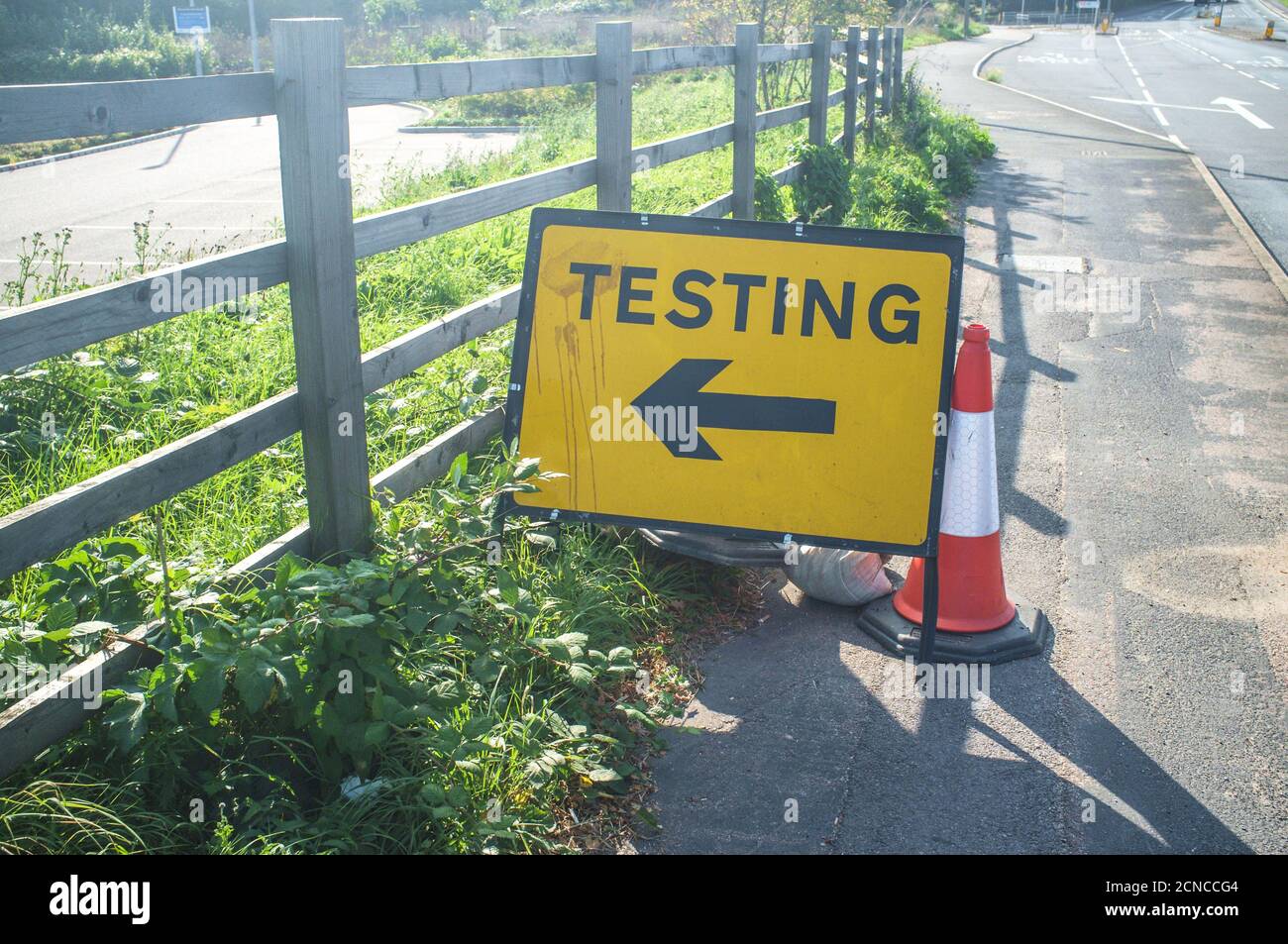 September 18th 2020 Kidlington Oxfordshire UK It has been reported over the last few days that the covid testing centre at Oxford Parkway has been empty. Staff at the site told local journalists that there has been an error in the system resulting in the OX postcode being unable to generate the necessary QR codes. The DHSS have said the mounting pressure for testing was because of a huge demand from people who did not have any symptoms, who were not supposed to be asking for tests  Bridget Catterall/Alamy Live News Stock Photo