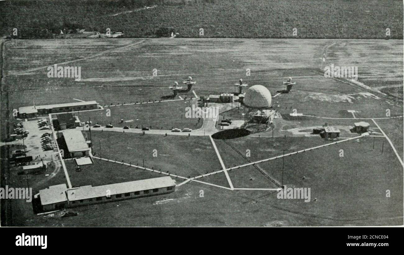 Bell telephone magazine . Army missile-men check antenna of ImprovedNike  Hercules acquisition radar. Nike Hercules stands guard at defense  pointsacross the U.S. and at many overseas bases.. Aerial view shows the
