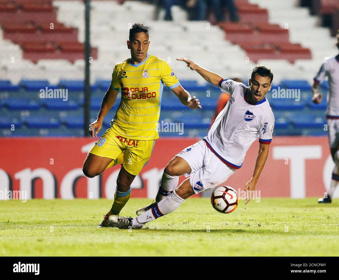 Soccer Football Uruguay S Nacional V Peru S Real Garcilaso Copa Libertadores Gran Parque Central Stadium Montevideo Uruguay April 25 18 Gonzalo Bueno Of Nacional And Jean Archimbaud L