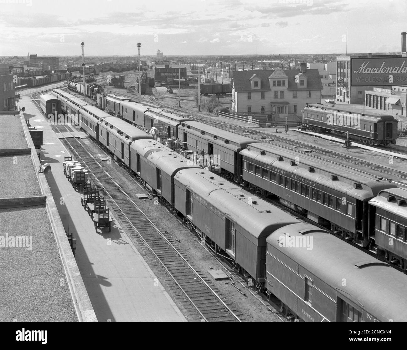 Canadian National Railway yard in Edmonton, Alberta Stock Photo Alamy