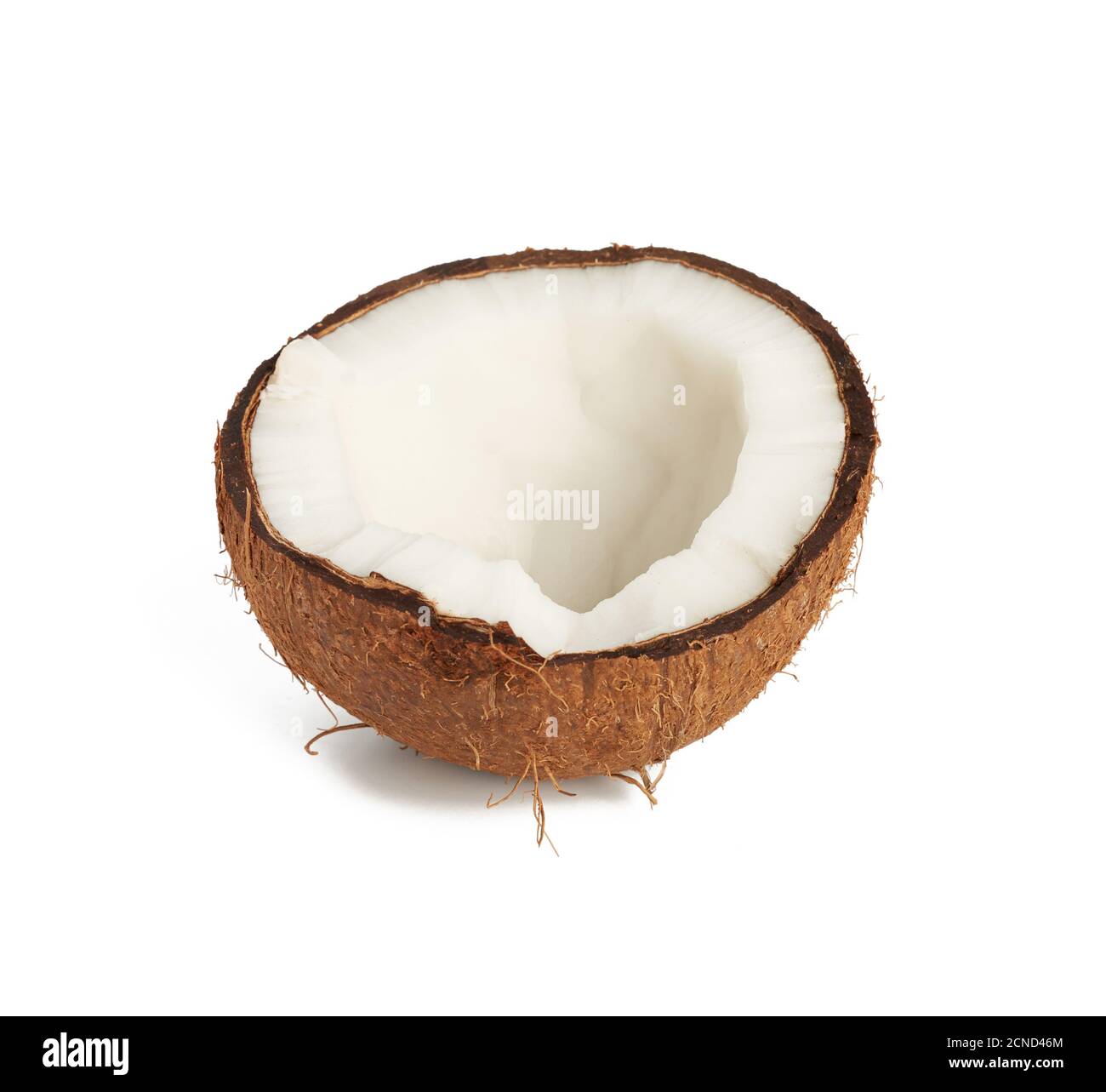 half ripe coconut isolated on white background Stock Photo