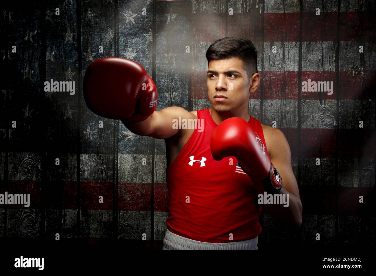 Boxer Carlos Balderas poses for a portrait at the U.S. Olympic Committee  Media Summit in Beverly Hills, Los Angeles, California in this March 9,  2016 file photo. To match Insight OLYMPICS-RIO/UNDER ARMOUR