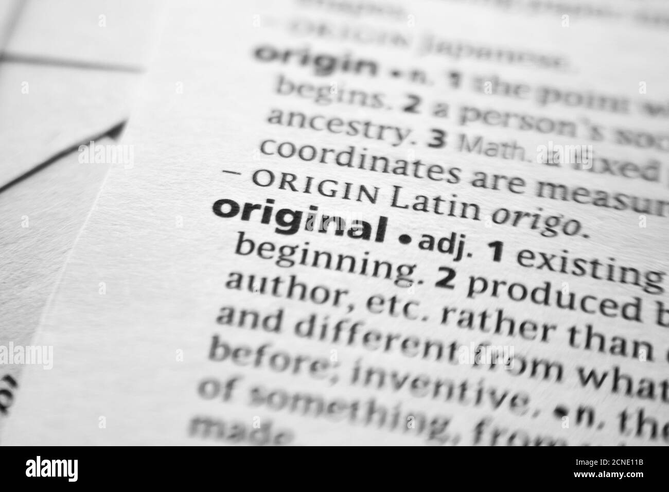Definition word original in dictionary hires stock photography and