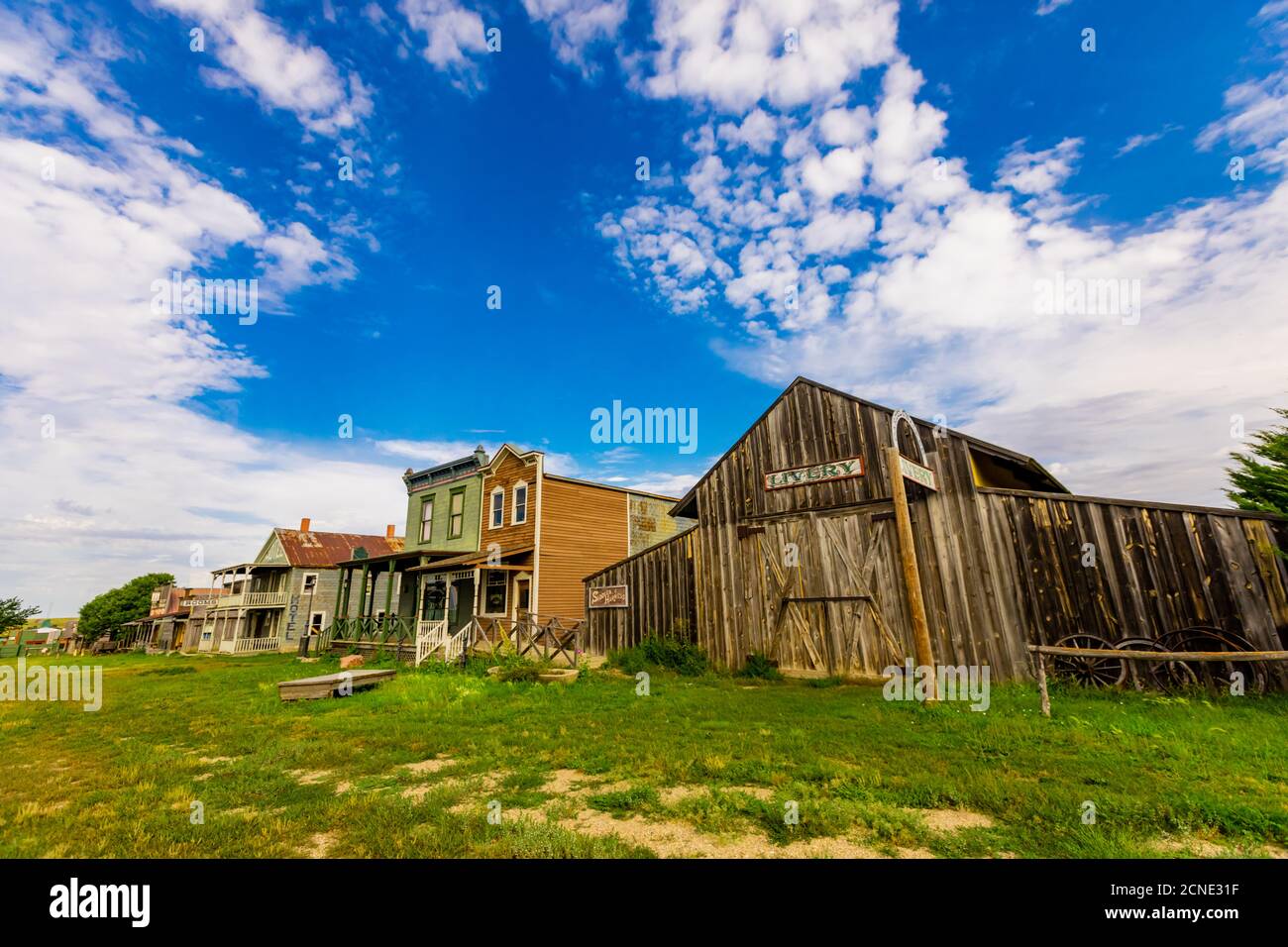 Historic roadside attraction, 1880 Town built to model a functioning town in the 1880s, Midland, South Dakota, United States of America Stock Photo