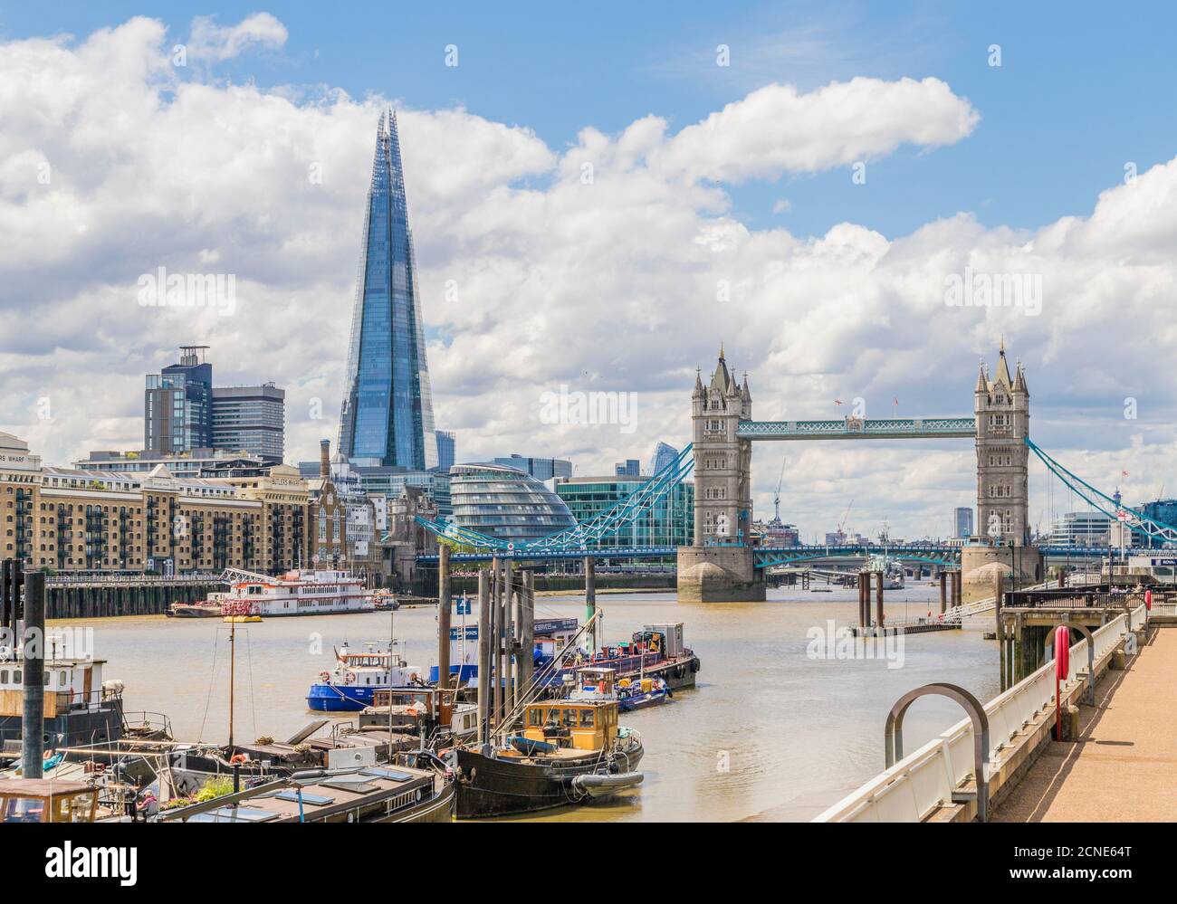 The Shard, Tower Bridge and River Thames, London, England, United Kingdom, Europe Stock Photo