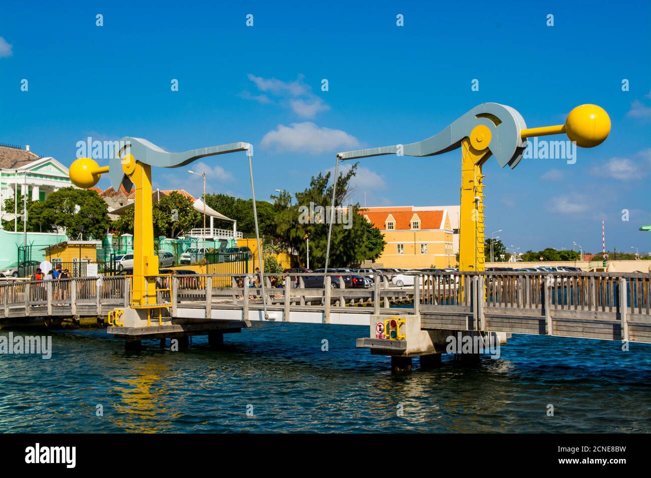 Lift bridge in Willemstad, Curacao, ABC Islands, Dutch Antilles, Caribbean, Central America Stock Photo