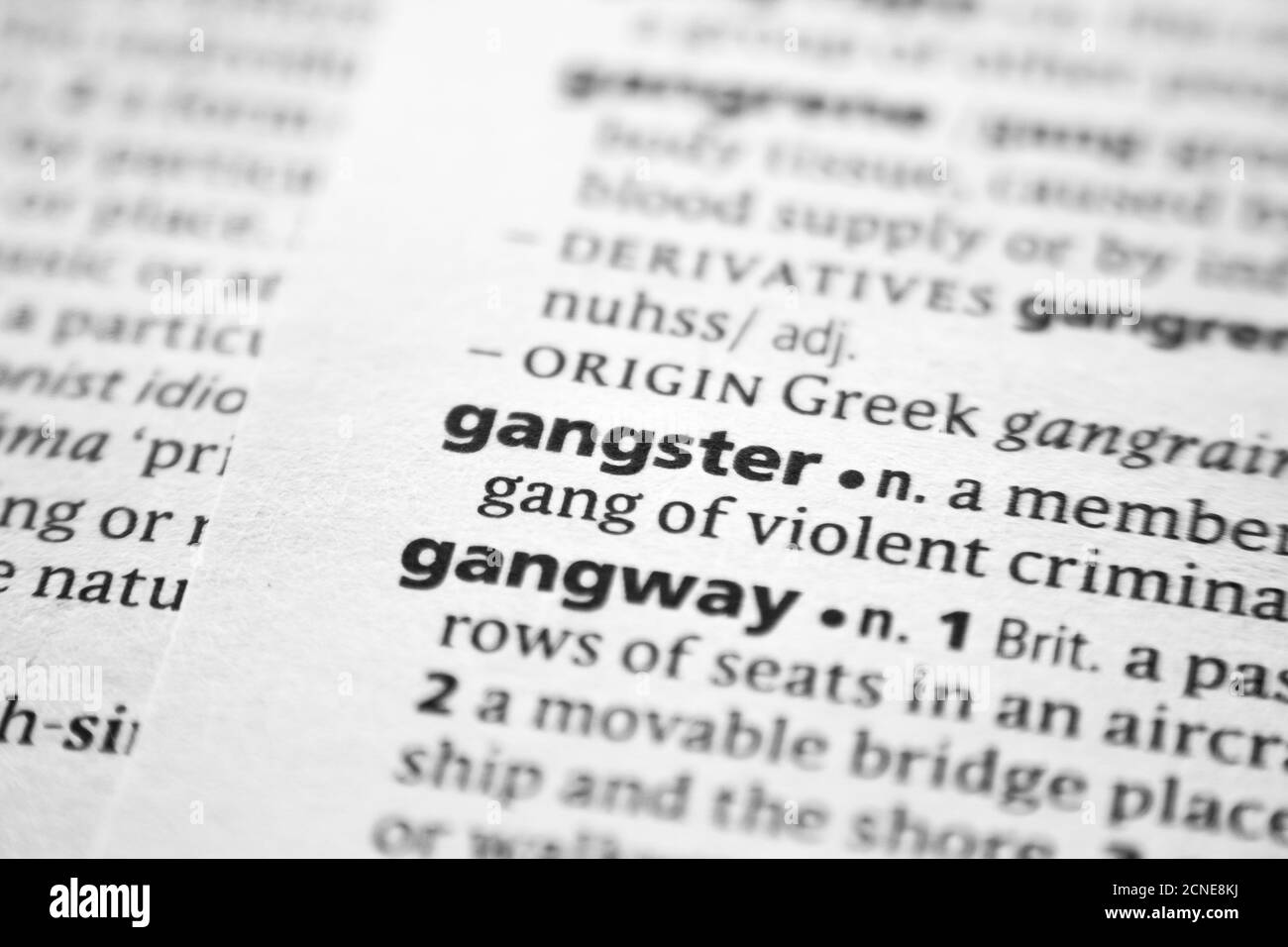 Word or phrase Gangster in a dictionary Stock Photo Alamy