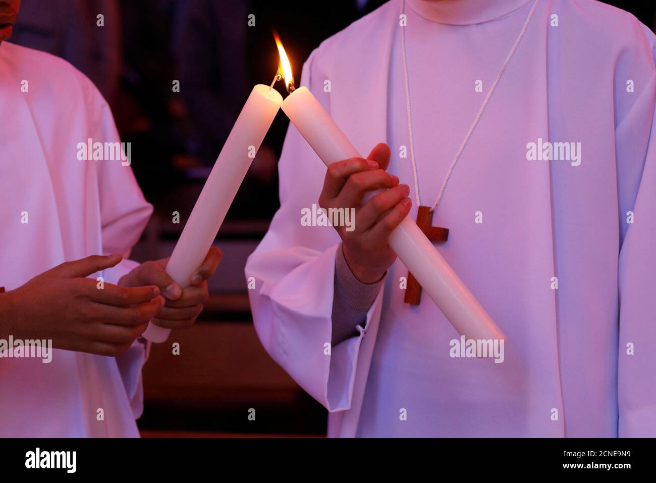 Profession of faith in St. Jacques church, Montrouge, France, Europe Stock Photo