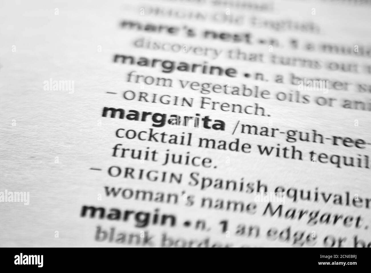 Word or phrase Margarita in a dictionary Stock Photo Alamy