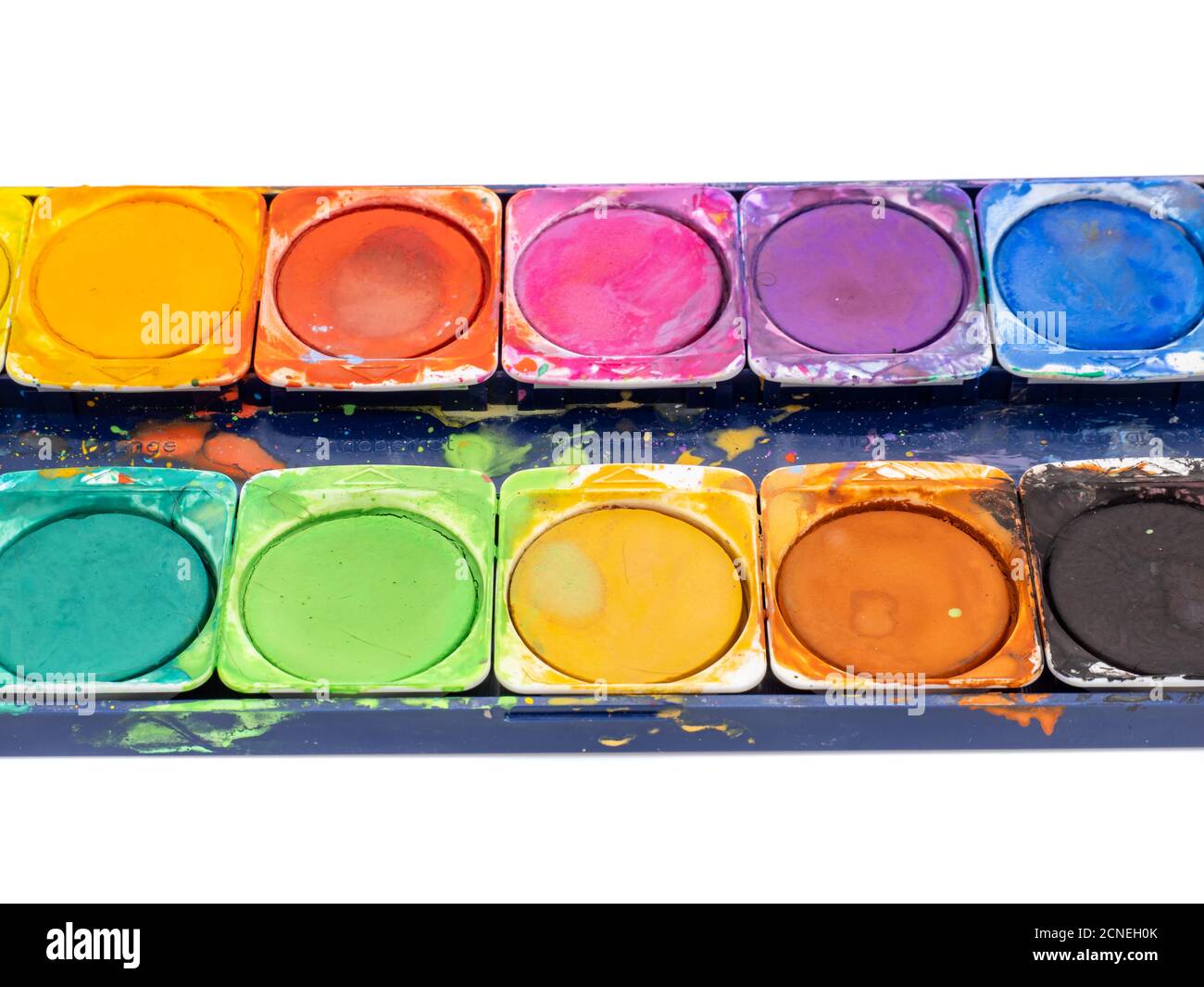 Plan View Of A Watercolor Paint Box Stock Photo, Picture and Royalty Free  Image. Image 14668562.