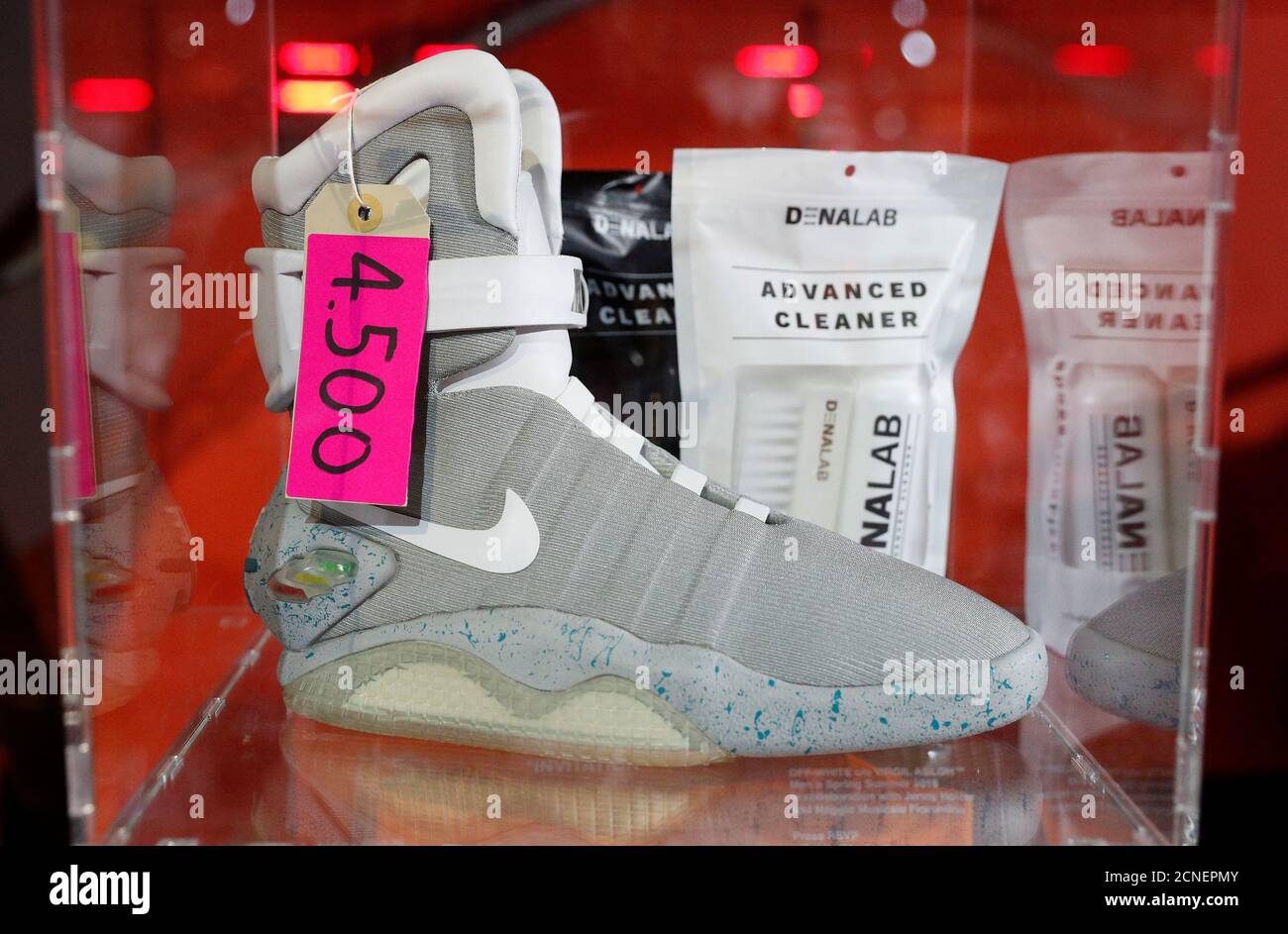 Nike MAG sneakers, inspired by the movie "Back to the Future II" are seen  at the