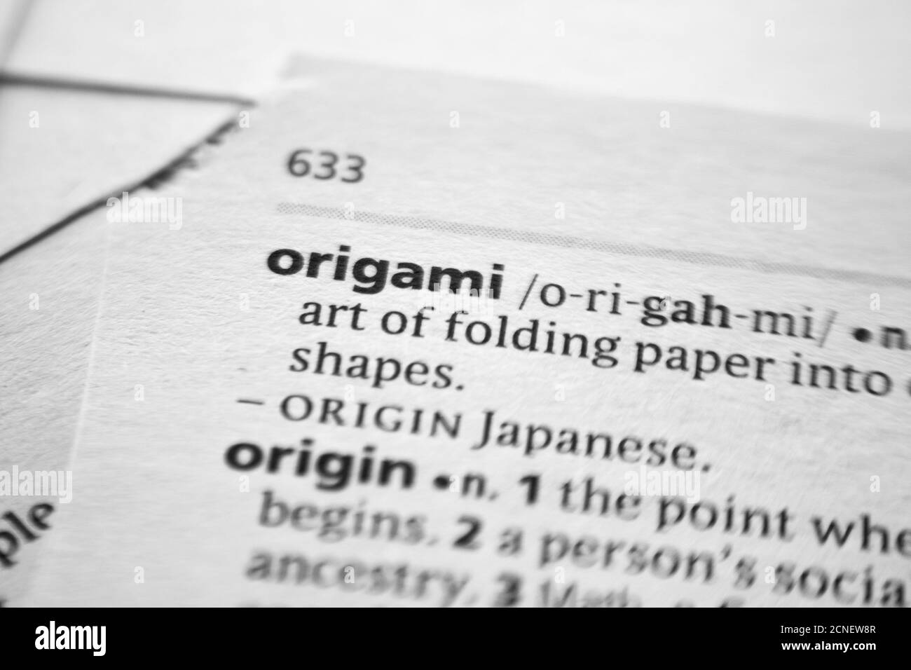 Word or phrase Origami in a dictionary Stock Photo - Alamy